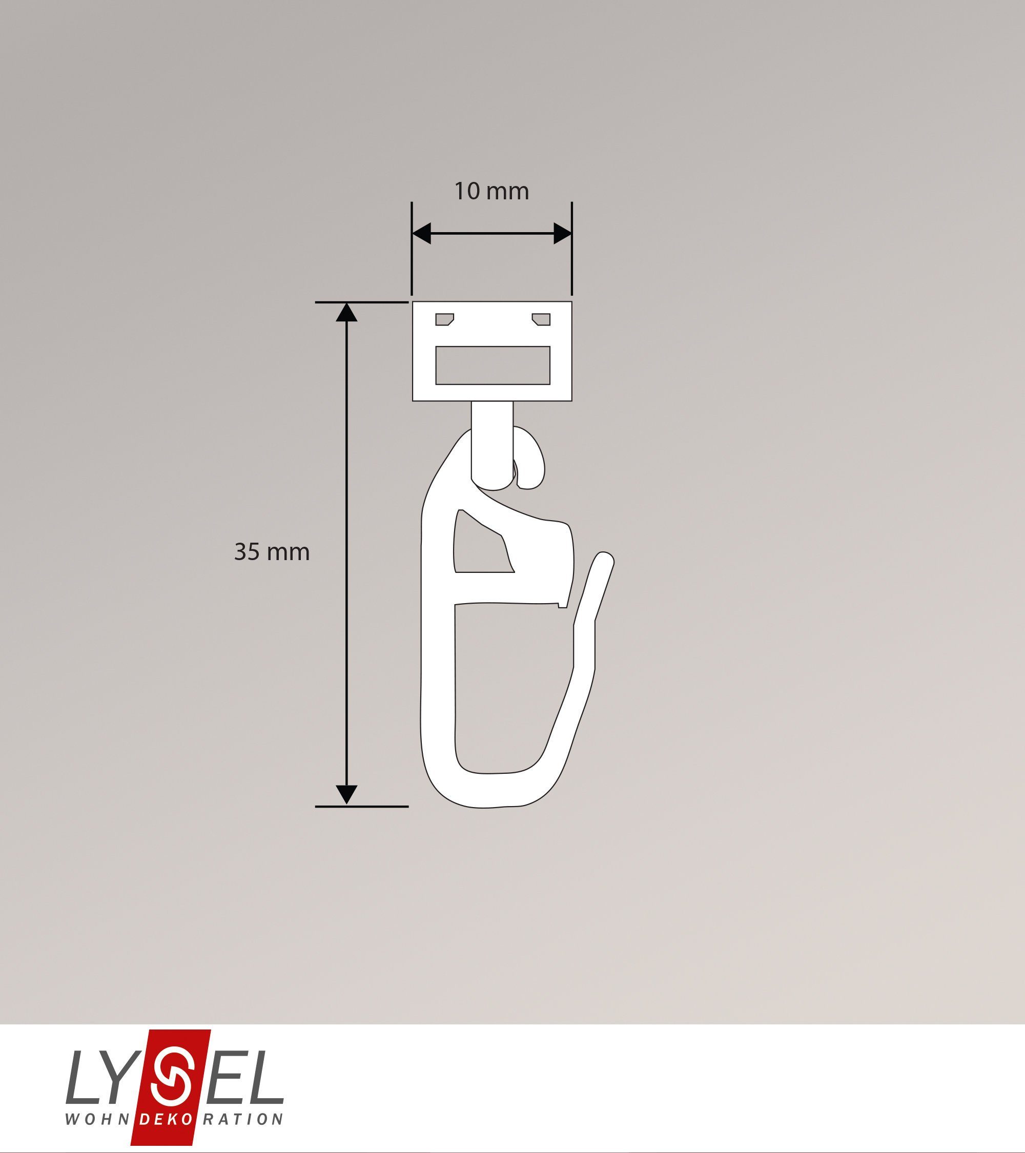 (50-tlg), 35x10mm - SET Klickgleiter, Sichtschutzbefestigung LYSEL®, HxB 50er