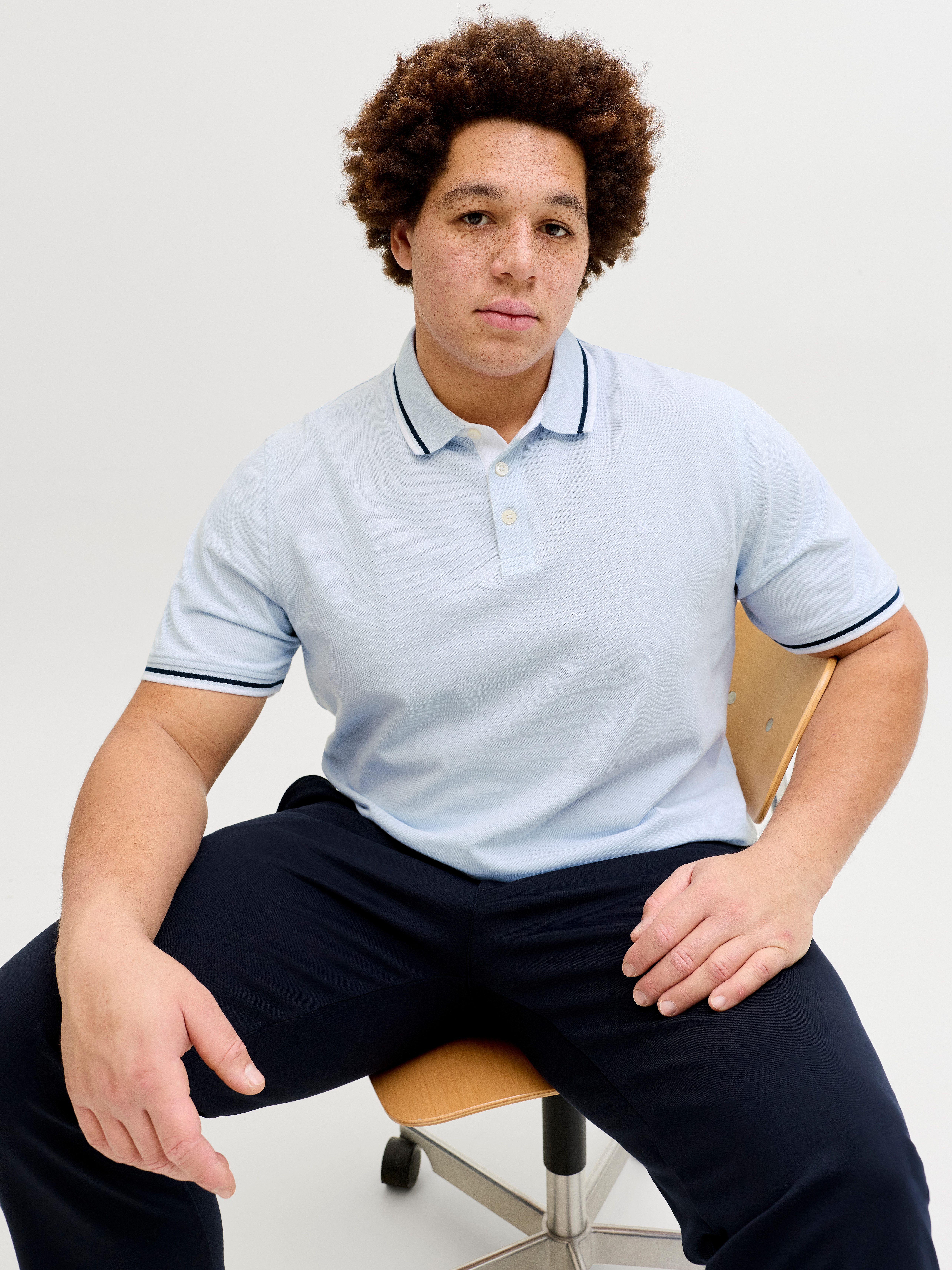 Jack & Jones PlusSize Poloshirt JJEPAULOS POLO SS NOOS PLS Baumwolle, regular fit