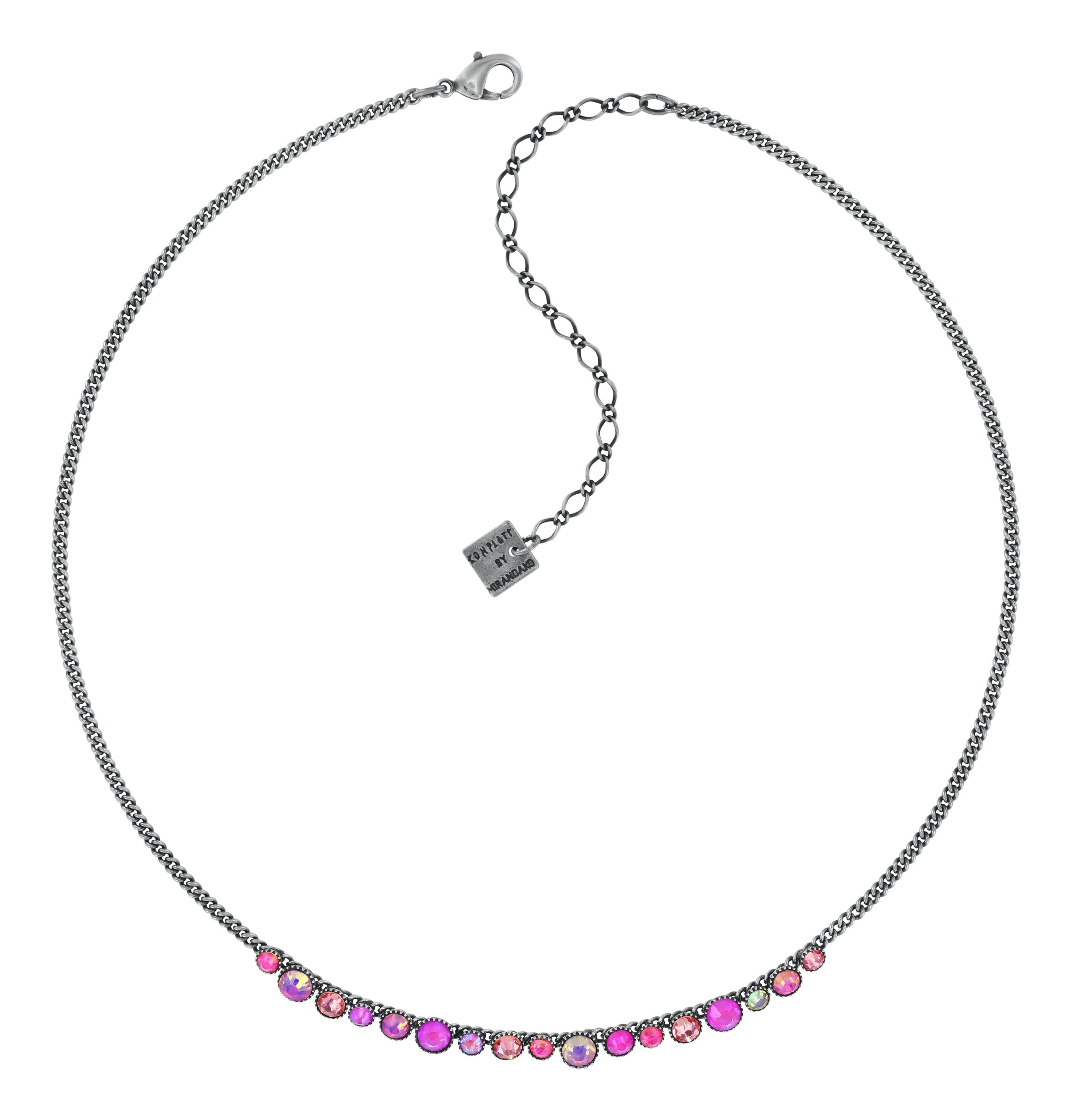 KONPLOTT Collier Konplott Kette Collier Water Cascade Glam Pink antik Silber