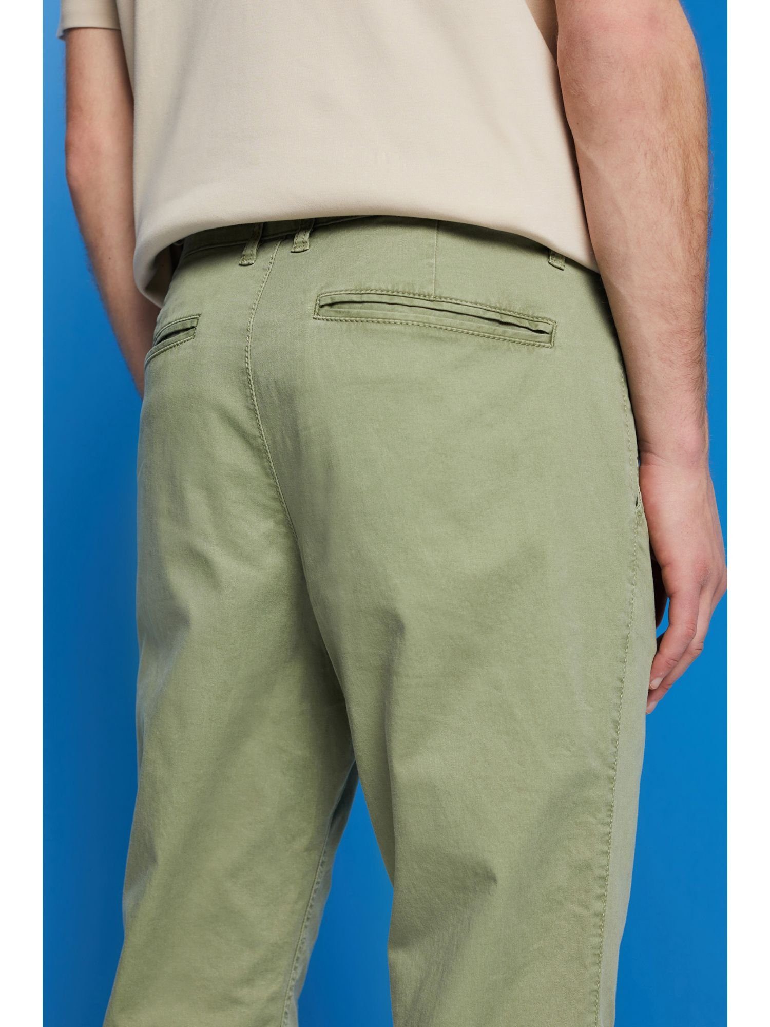 Chinohose aus Esprit Baumwolle KHAKI LIGHT Stretch-Chino