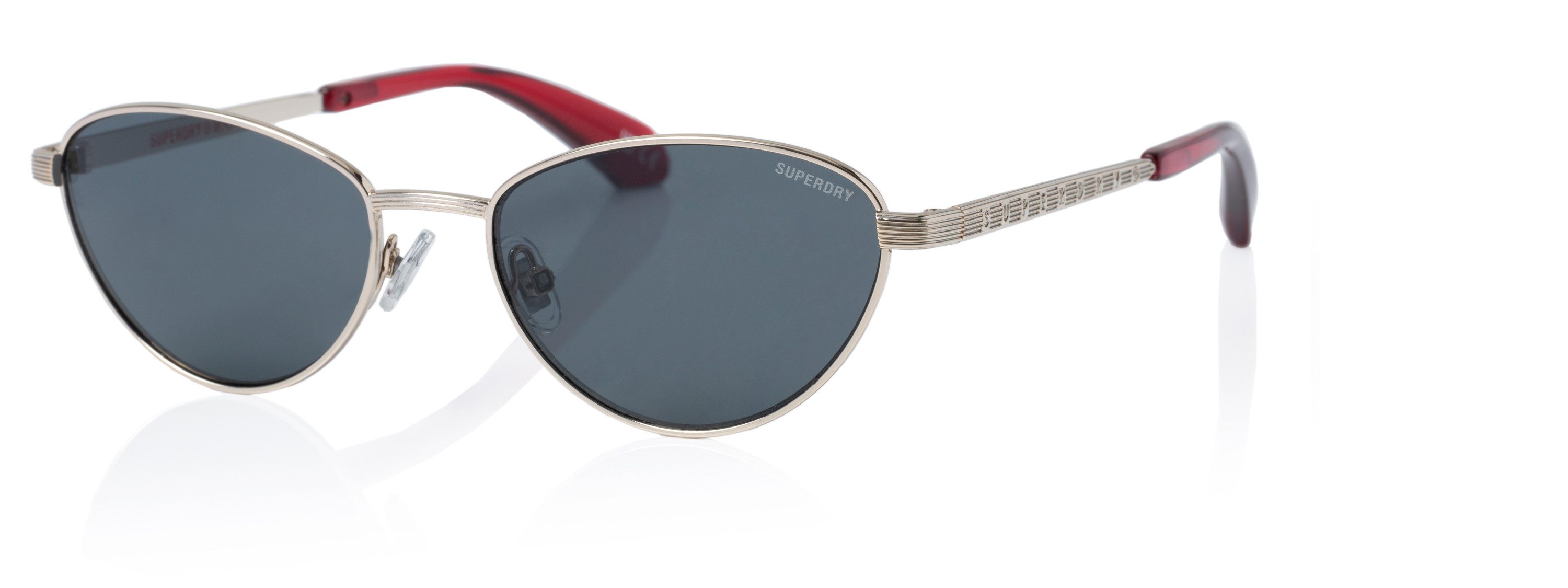Superdry Sonnenbrille Modell 995059 Form Feminin, Logoschriftzug auf Bügel, Metallfassung