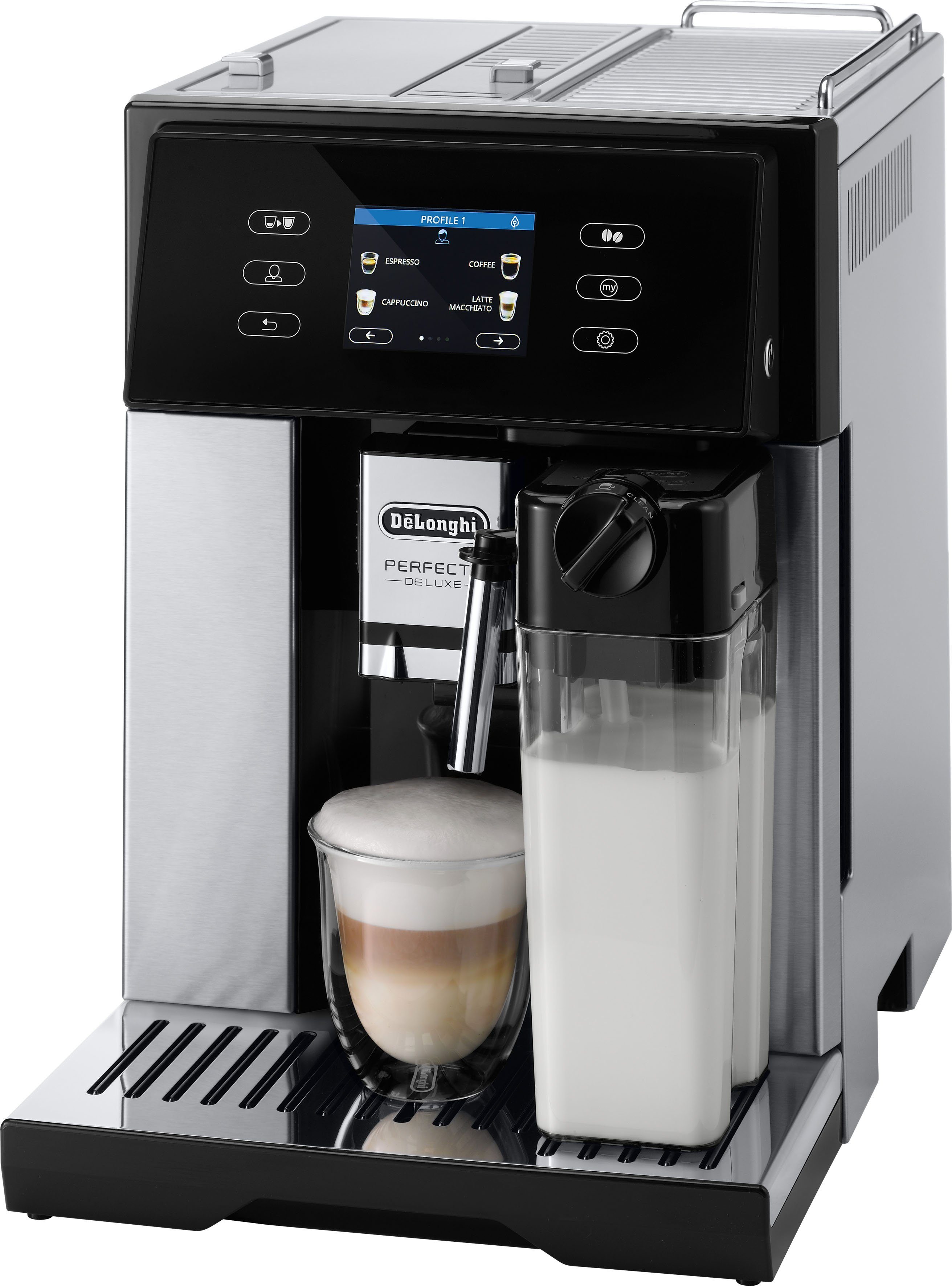 De'Longhi Kaffeevollautomat ESAM 460.80.MB PERFECTA DELUXE, mit  Kaffeekannenfunktion, inkl. Kaffeekanne im Wert von UVP