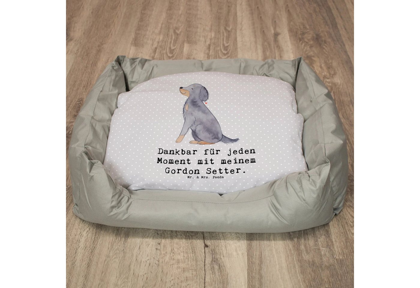 Thumbnail - Mr. & Mrs. Panda Tierbett Gordon Setter Moment - Grau Pastell - Geschenk, Hundebesitzer, Hund, Modernes Design