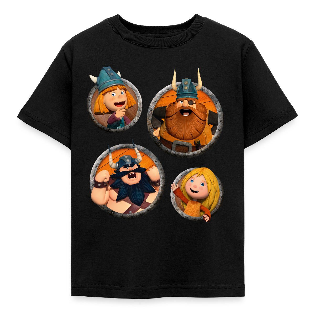 Spreadshirt T-Shirt Wickie Und Die Starken Männer Charaktere Kinder T-Shirt (1-tlg)