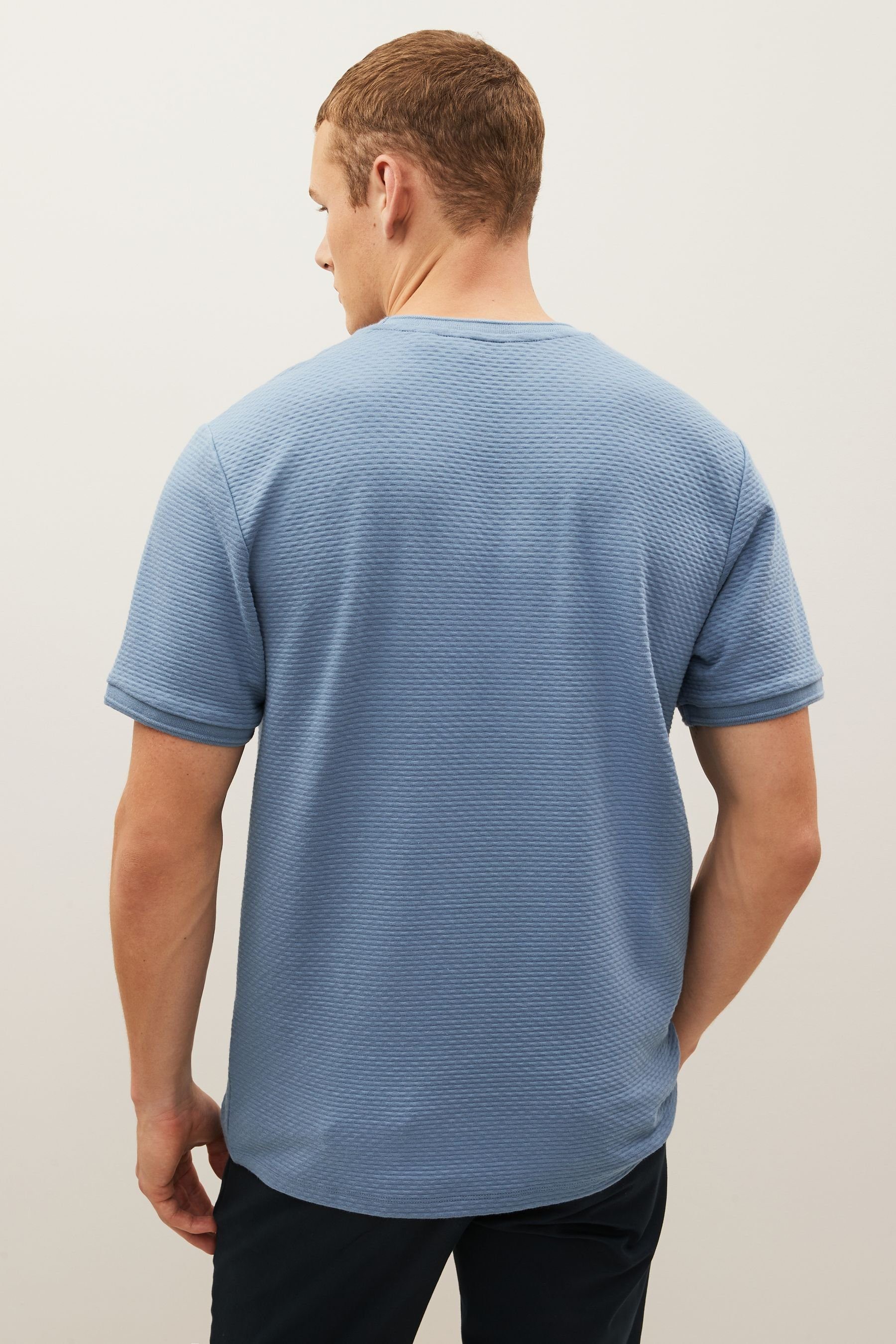 (1-tlg) Strukturiertes T-Shirt T-Shirt Cornflower Blue Next