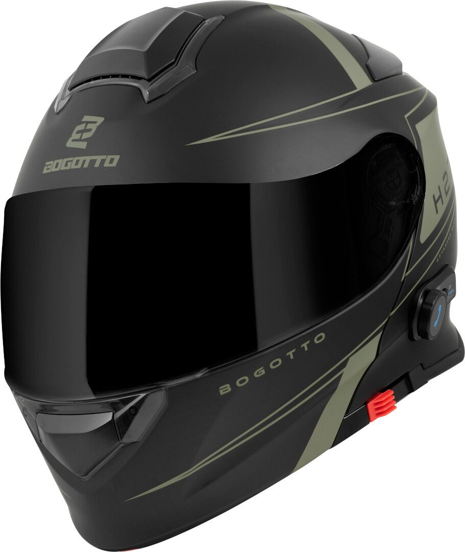 Bogotto Motorradhelm H271 BT Taog Bluetooth Klapphelm, Integriertes Kommunikationssystem,geeignet Für Brillenträger,hera