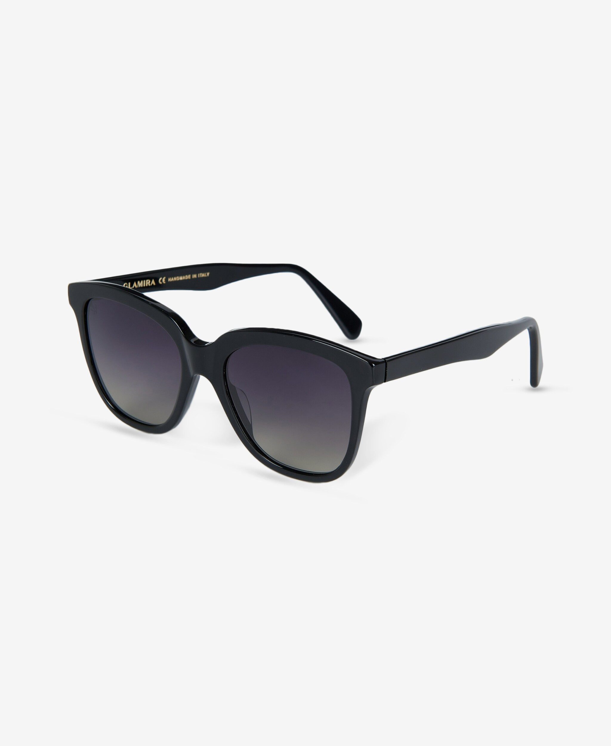 GLAMIRA Sonnenbrille Glänzend Schwarze Übergroße Damensonnenbrille (1-St) mit polarisierten Linsen