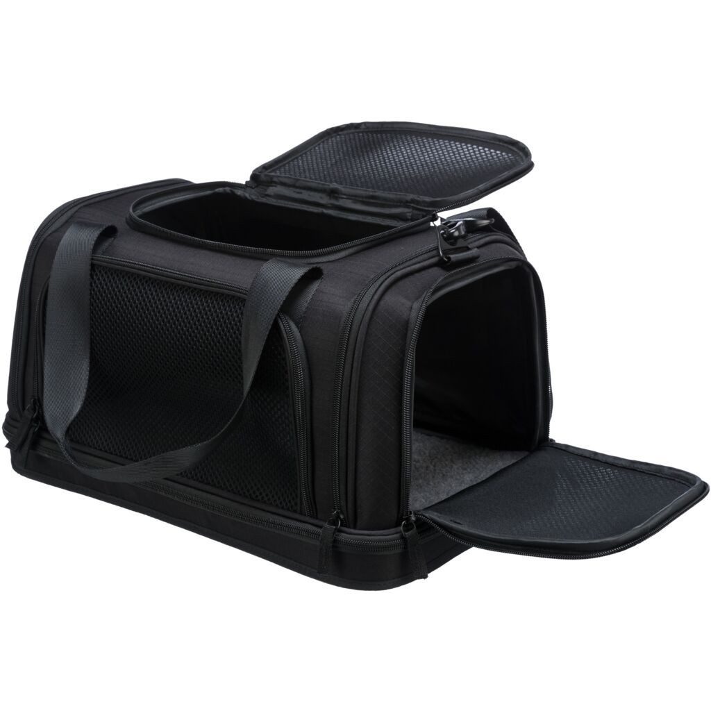 TRIXIE Tiertransporttasche Airline Tasche Plane - schwarz - 28 × 25 × 44 cm