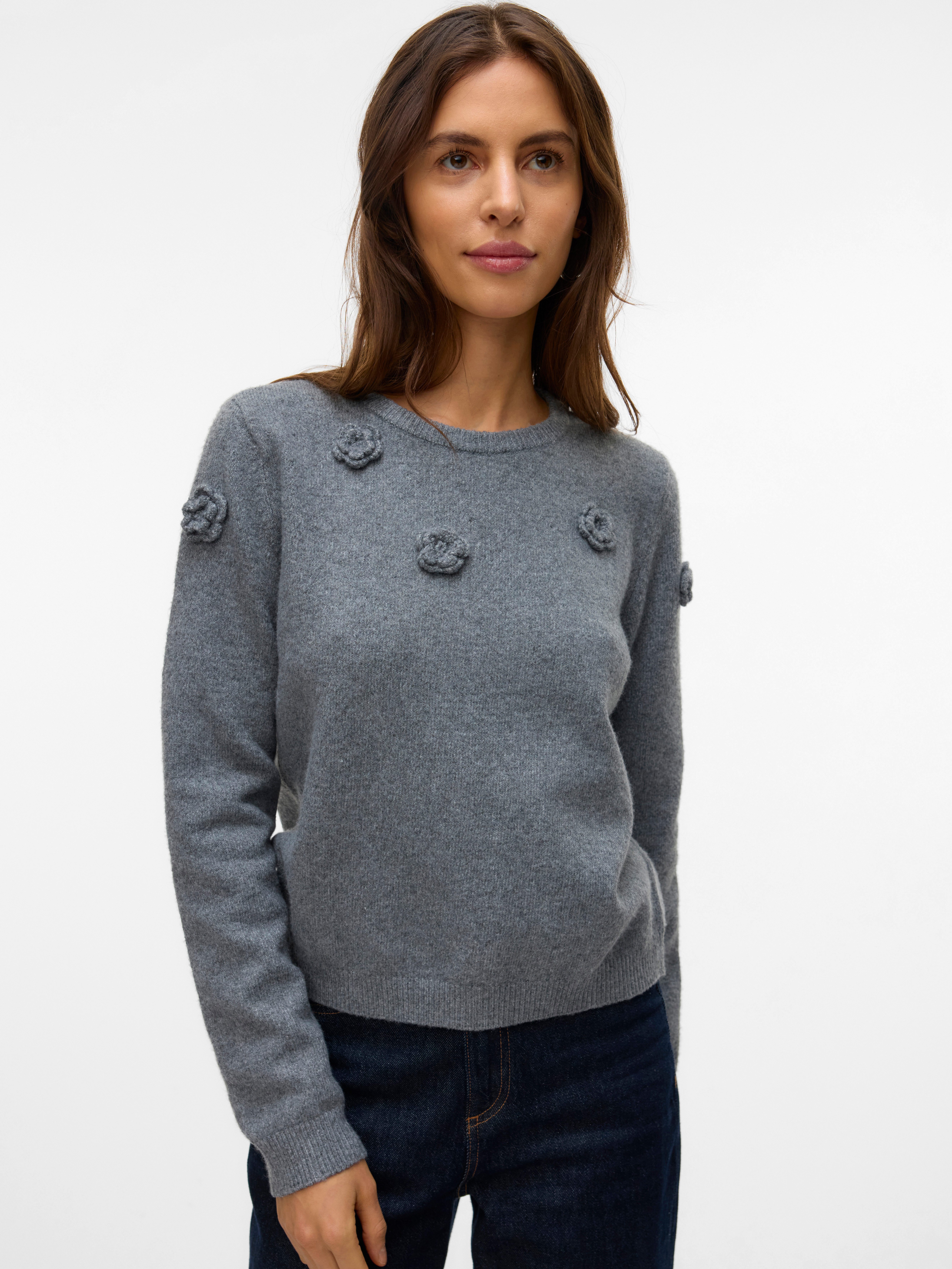Vero Moda Rundhalspullover VMROSE LS O-NECK günstig online kaufen