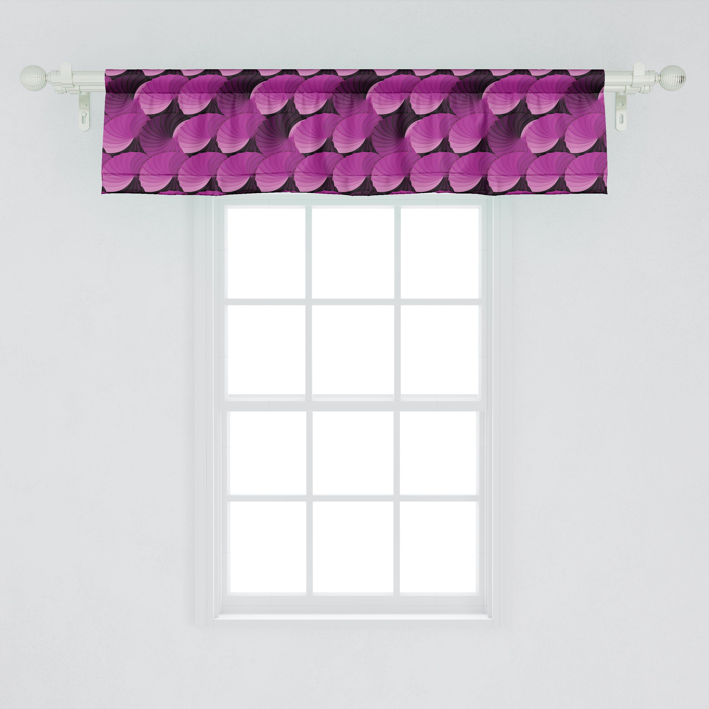 Scheibengardine Vorhang Volant Schlafzimmer Küche Abstrakt Microfaser, mit Dekor Digital Abakuhaus, Rosette Stangentasche, für Graphic
