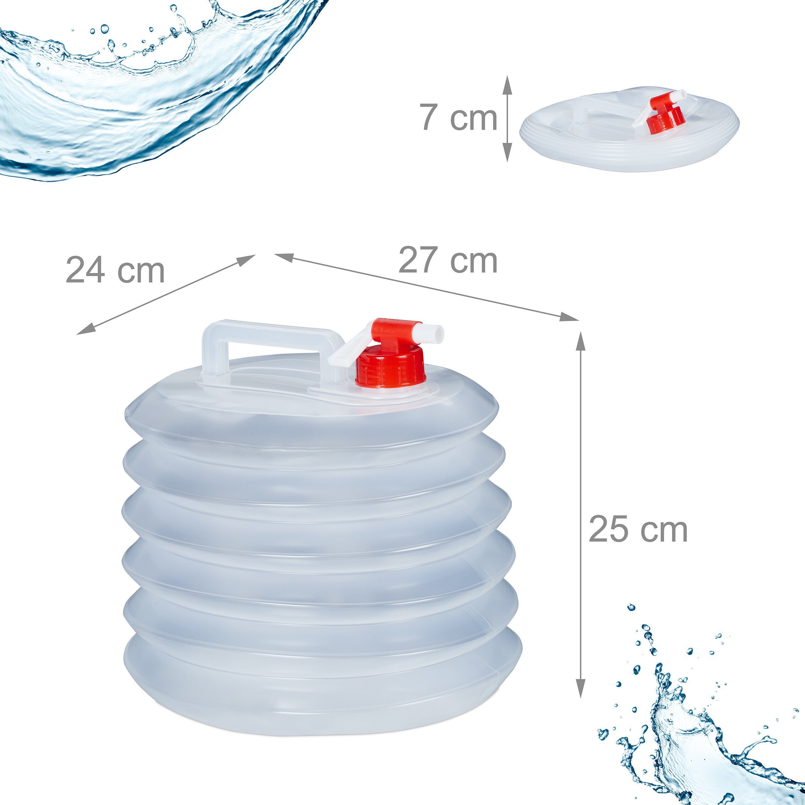 relaxdays Kanister Ovale Faltkanister im 4er Set, 10 Liter