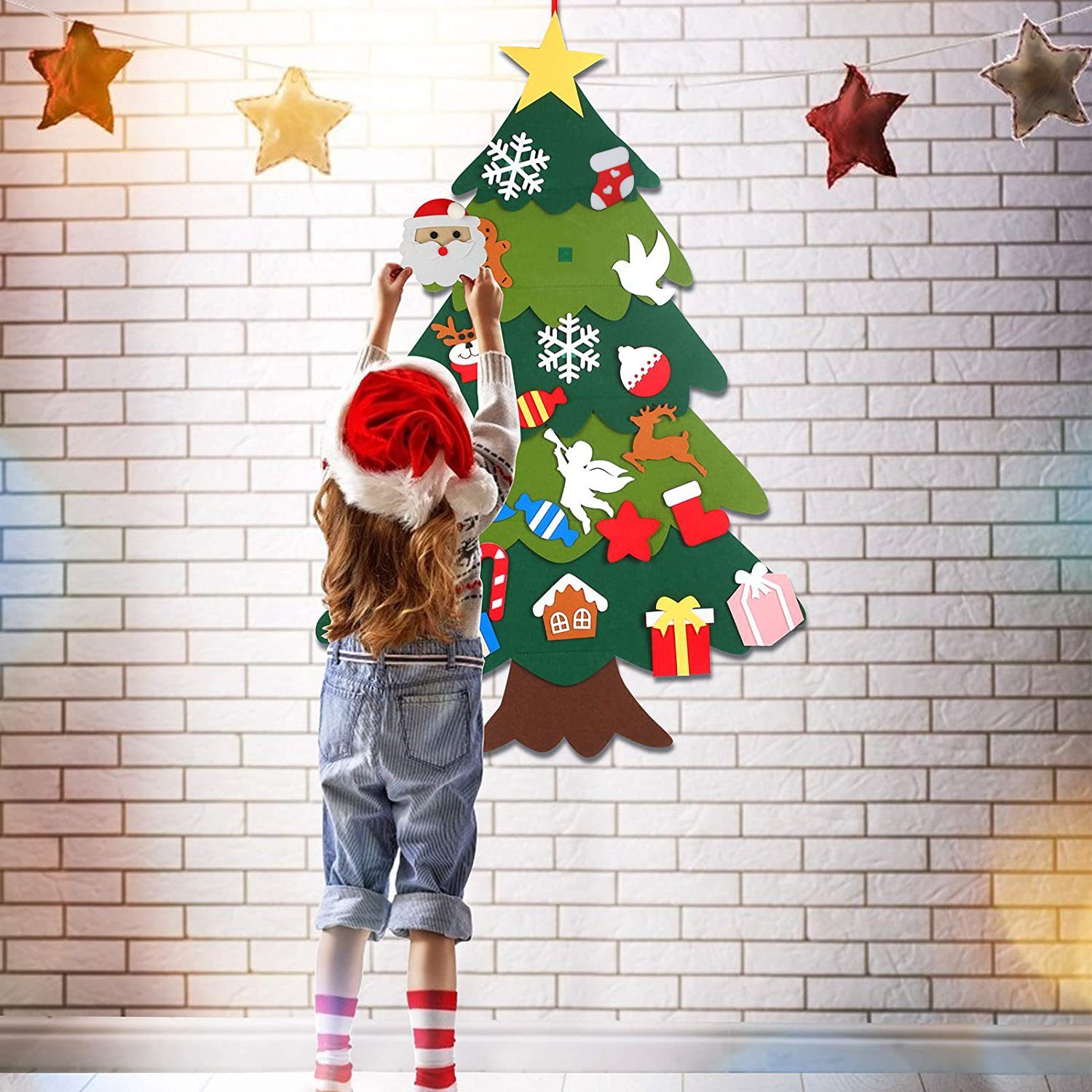 Weihnachtsbaum, Weihnachtsbaum DIY Weihnachten Hängend Kinder 26 Vaxiuja Filz Pcs Dekoration Künstlicher