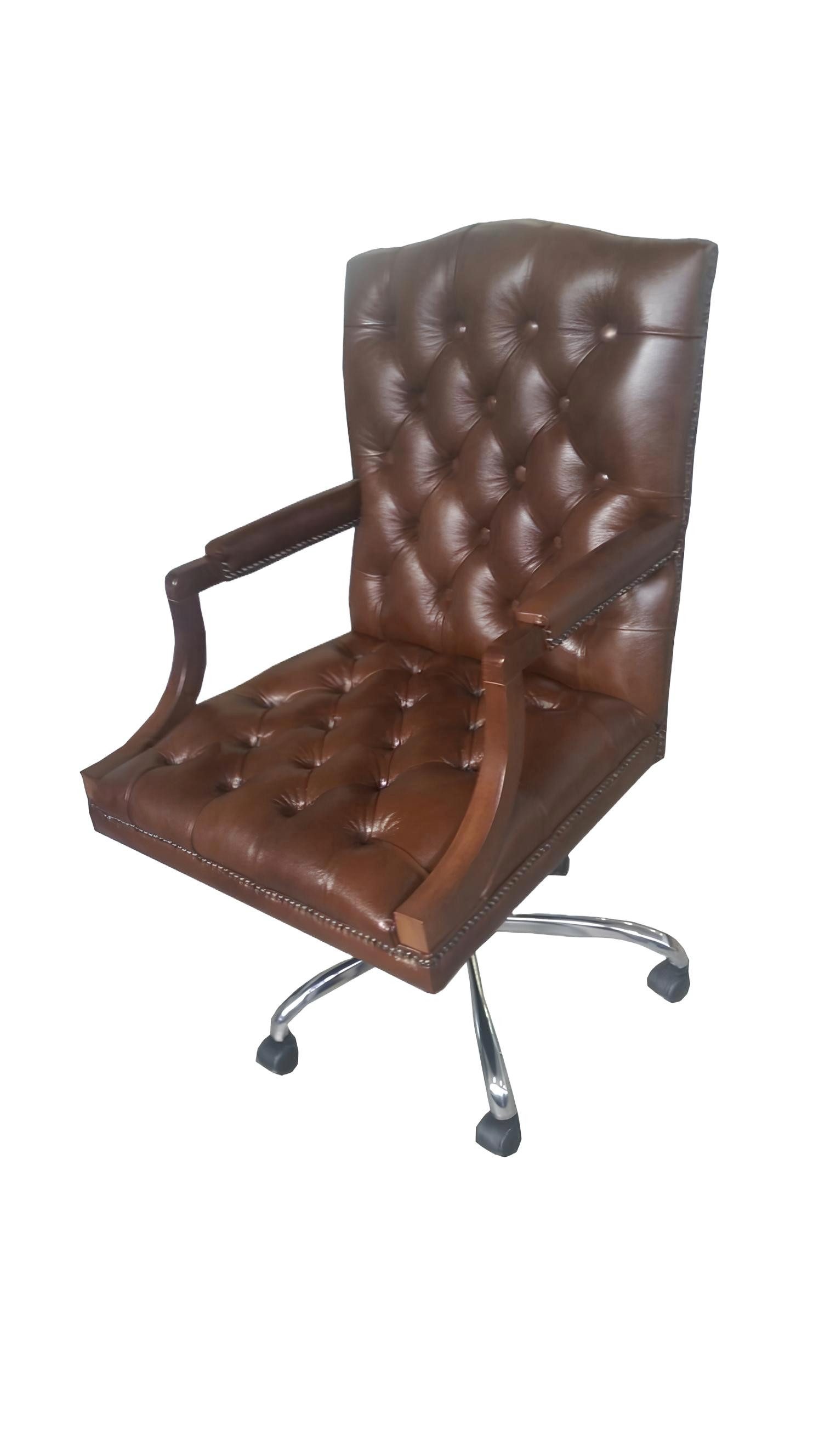 JVmoebel Chefsessel Chesterfield Bürostuhl Drehstuhl Büro Sessel Ledersessel KING, Made in Europa