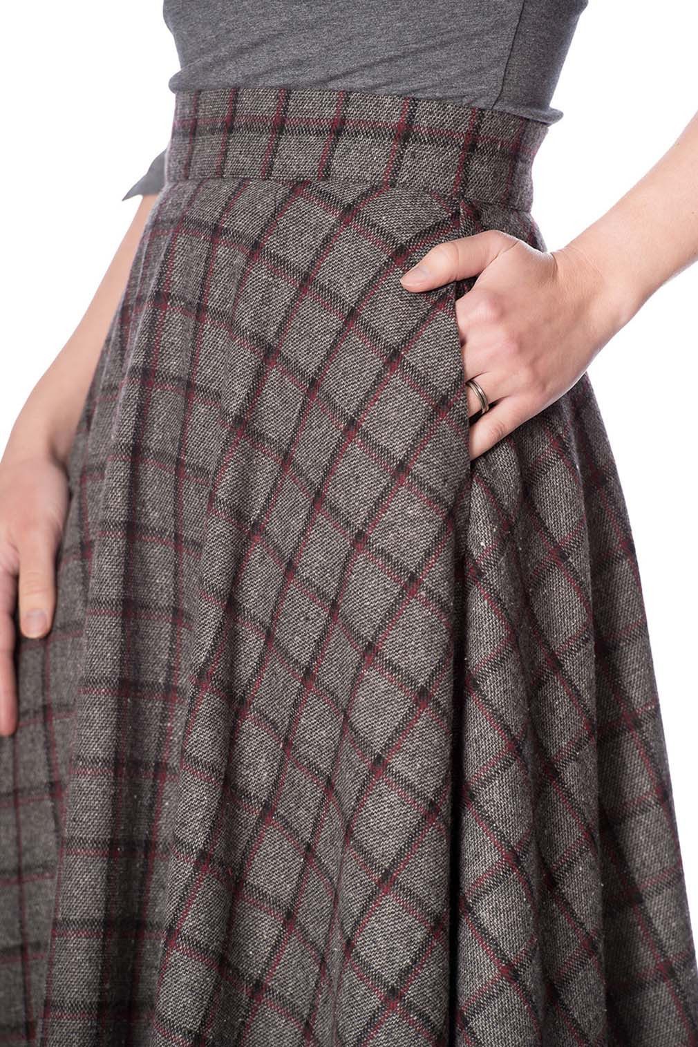 Banned A-Linien-Rock Ladies Day Swing Skirt Grau Vintage A-Linie Rock 50er günstig online kaufen