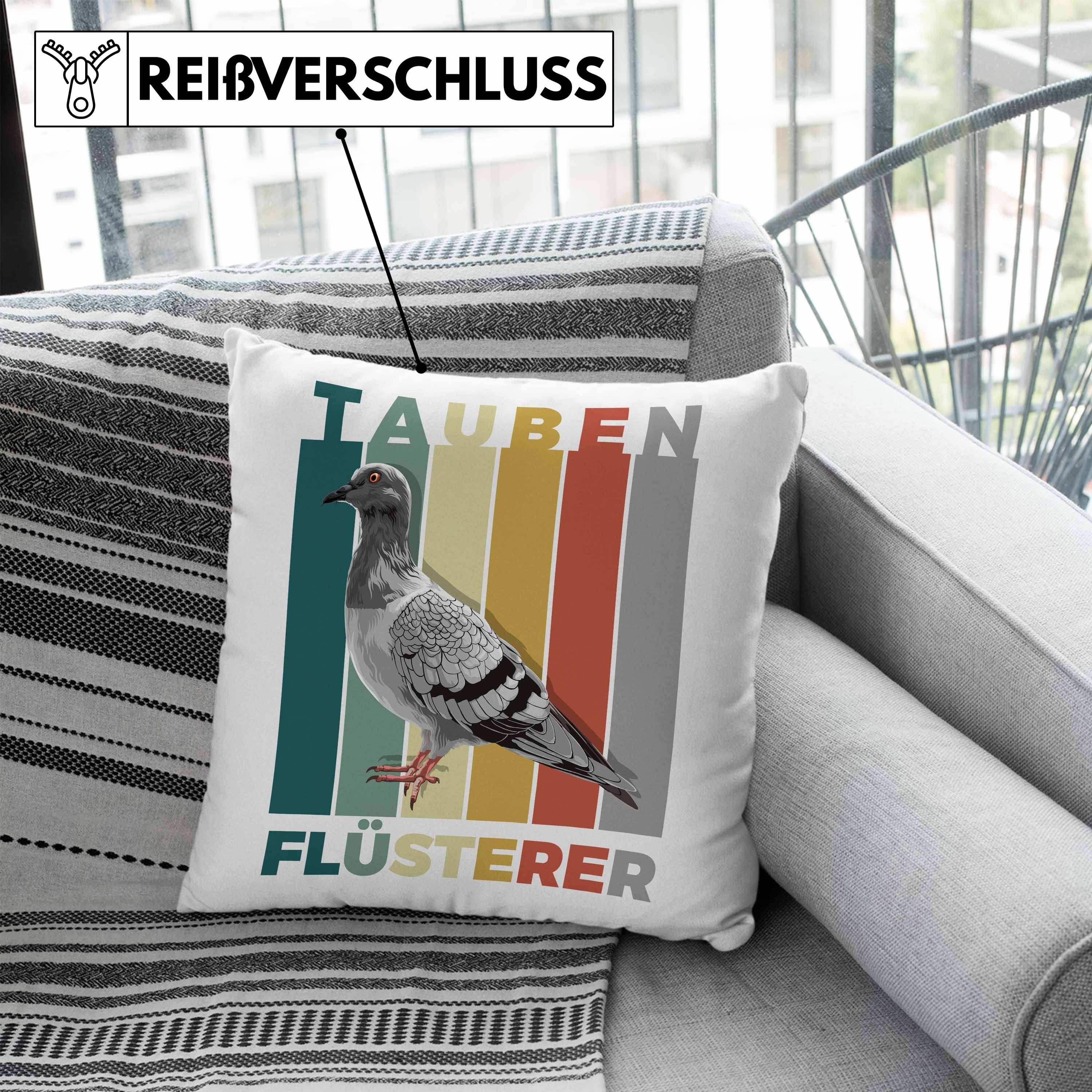 Trendation Taubenzüchter 40x40 mit Spruch Geschenk Becher Taubenflüsterer Tauben Füllung Zubehör Dekokissen Lustiger Zaubenzucht Dekokissen Trendation Blau - Kissen