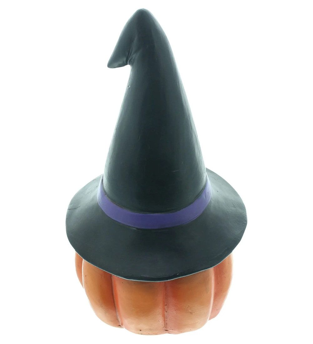 Home-trends24.de LED Dekofigur Kürbis Hexenhut LED Halloween Herbst Deko Höhe 21 cm, LED fest integriert