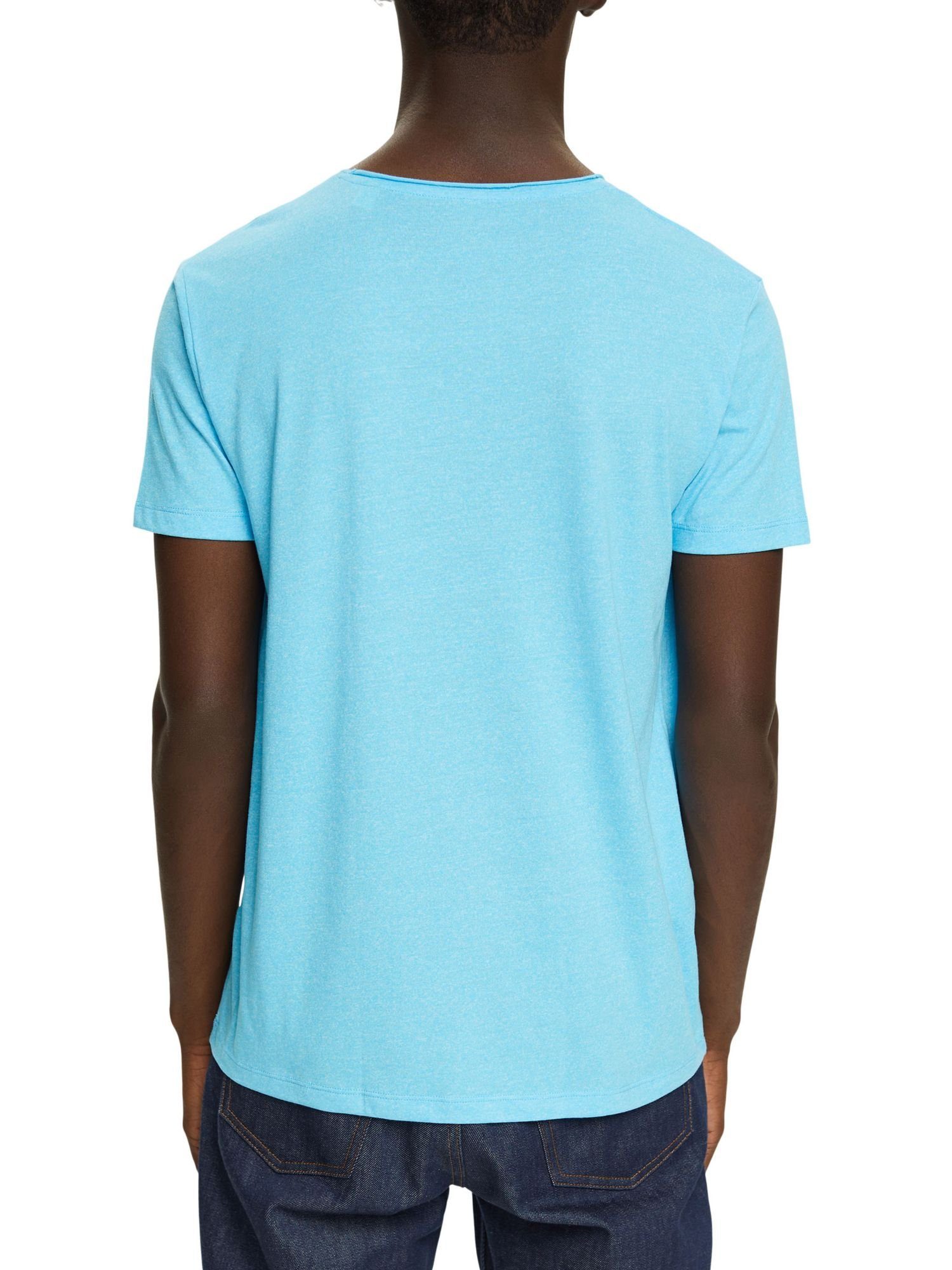 edc by Esprit meliertes Jersey-T-Shirt T-Shirt Recycelt: (1-tlg) TURQUOISE