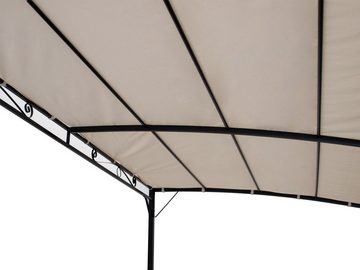 DEGAMO Anbaupavillon MANTOVA, 3 x 2,5 Meter, Gestell schwarz, Plane wasserdicht ecrufarben