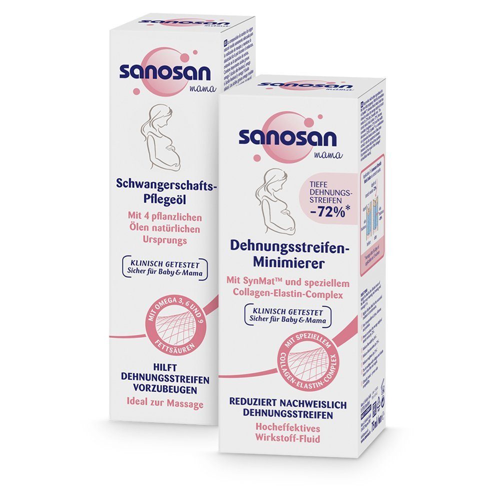 und getestet, - klinisch Dehnungsstreifen behandelt Dehnungsstreifen Minimierer sanosan Schwangerschaftsöl Schwangerschafts Dehnungsstreifen & vor Creme Schwangerschaftsstreifen Straffungspflege & 1-tlg. Pflegeöl - Beugt &