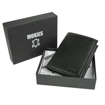 MOKIES Geldbörse Herren Portemonnaie GN105 Premium Nappa (hochformat), 100% Echt-Leder, Premium Nappa-Leder, RFID-/NFC-Schutz, Geschenkbox