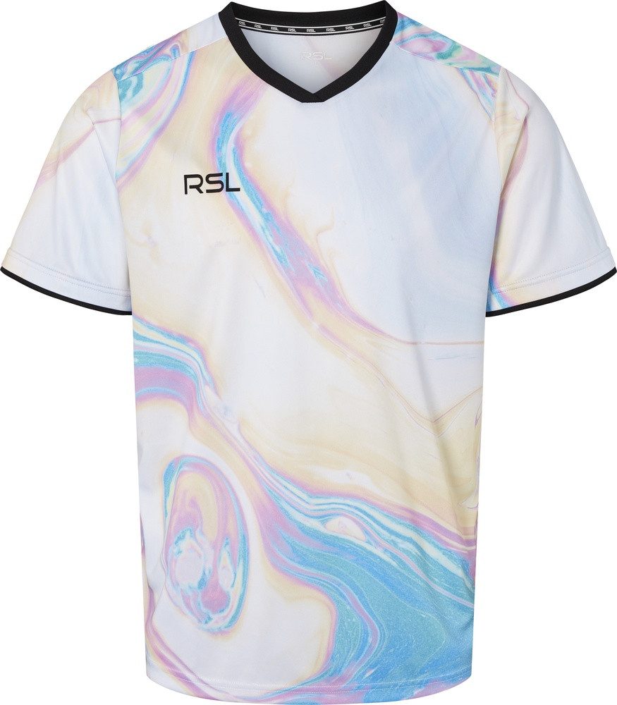 T-Shirt River (100% Polyester, bequeme Passform) weiss/bunt Herren