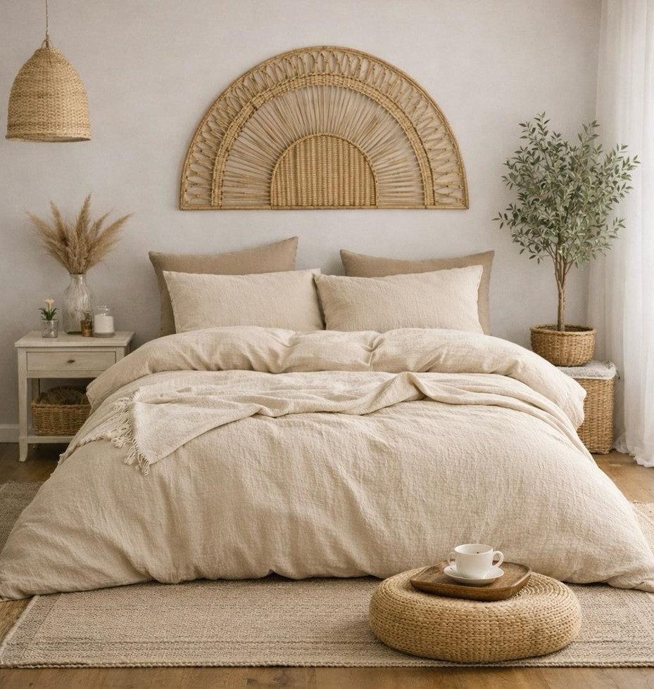 Sandiik Bettwäsche Musselin Bettwäsche „Oat Beige“ – aus Biobaumwolle, Biobaumwolle, Made in Stuttgart