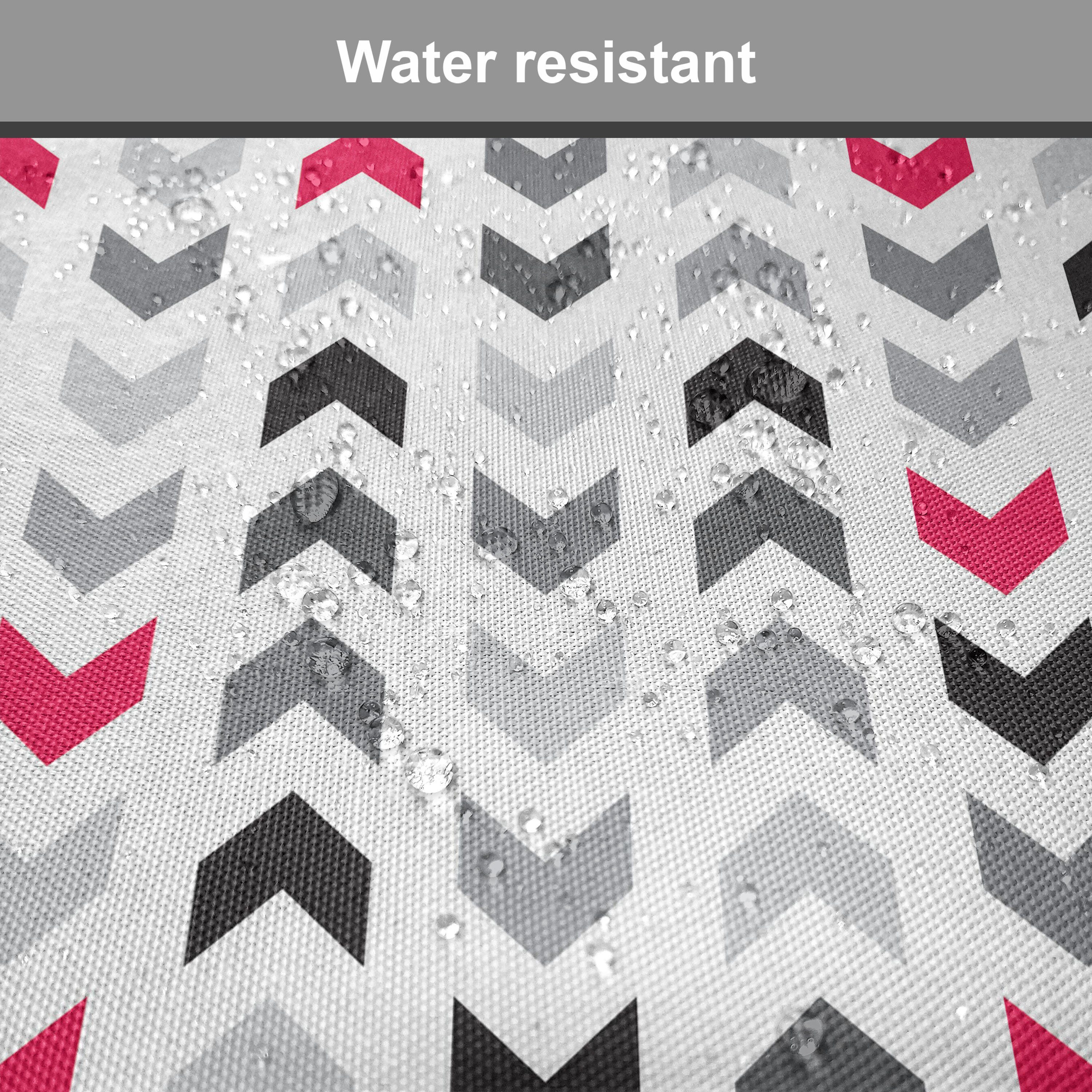 Zickzacke Geometrisch für Abakuhaus wasserfestes Kissen Küchensitze, Dekoratives Chevron mit Stuhlkissen Riemen Rote