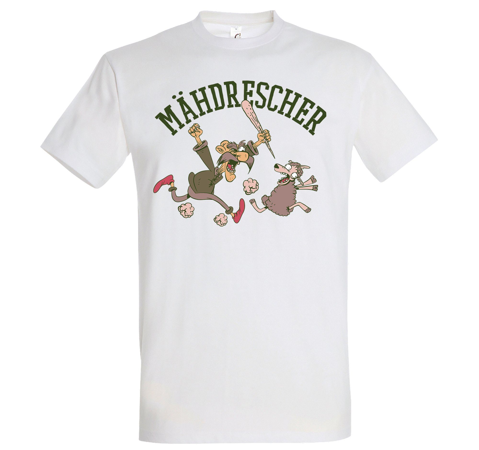 Youth Designz T-Shirt Mähdrescher Herren Shirt mit trendigem Frontprint Weiß