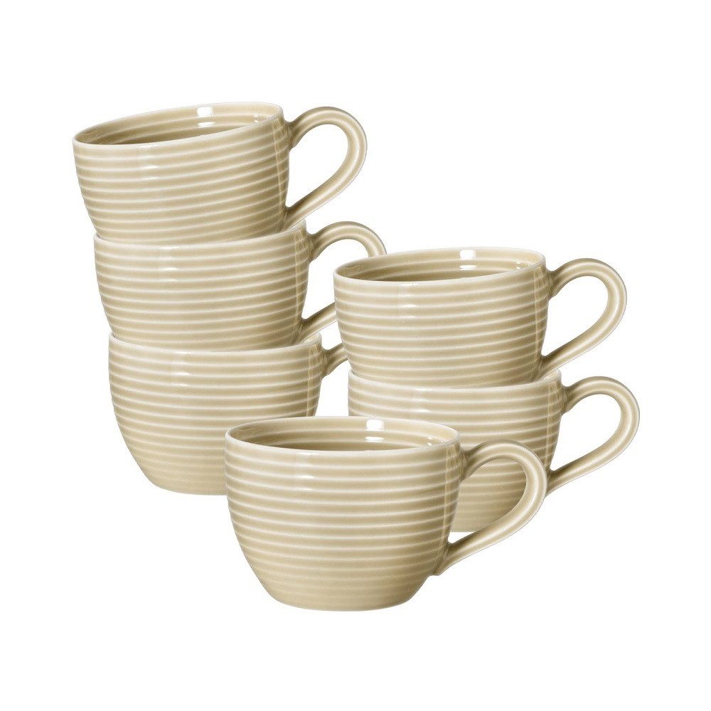 Seltmann Weiden Espressotasse Seltmann Weiden Beat Sandbeige Espressoobertasse 0,11 l 6er Set, Porzellan