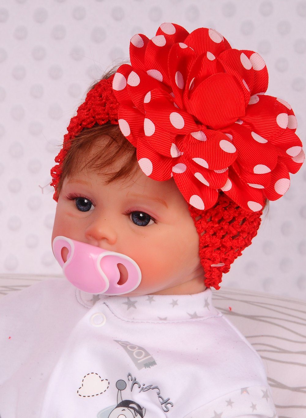 Kopfband 0Mon elastisch Kopfschmuck Stirnband Kinder und Baby ab Rot Rot in Nr.7 Stirnband