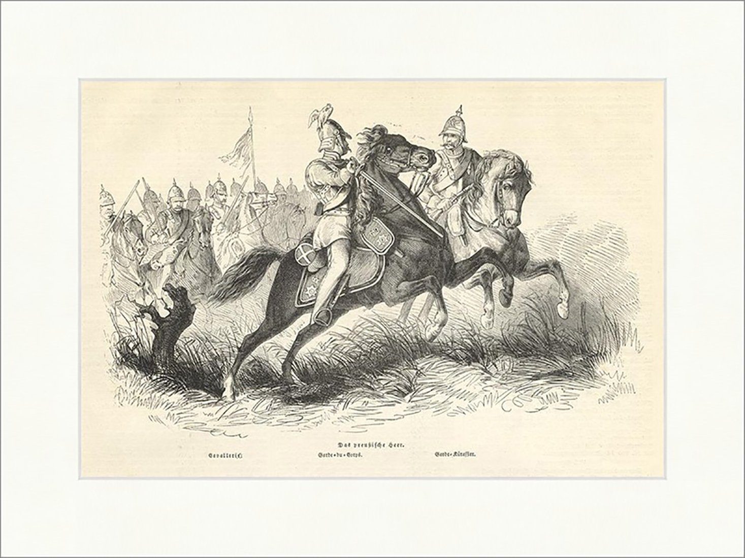 Kunstdruck Das preußische Heer Cavallerie Deutsches Reich Garde