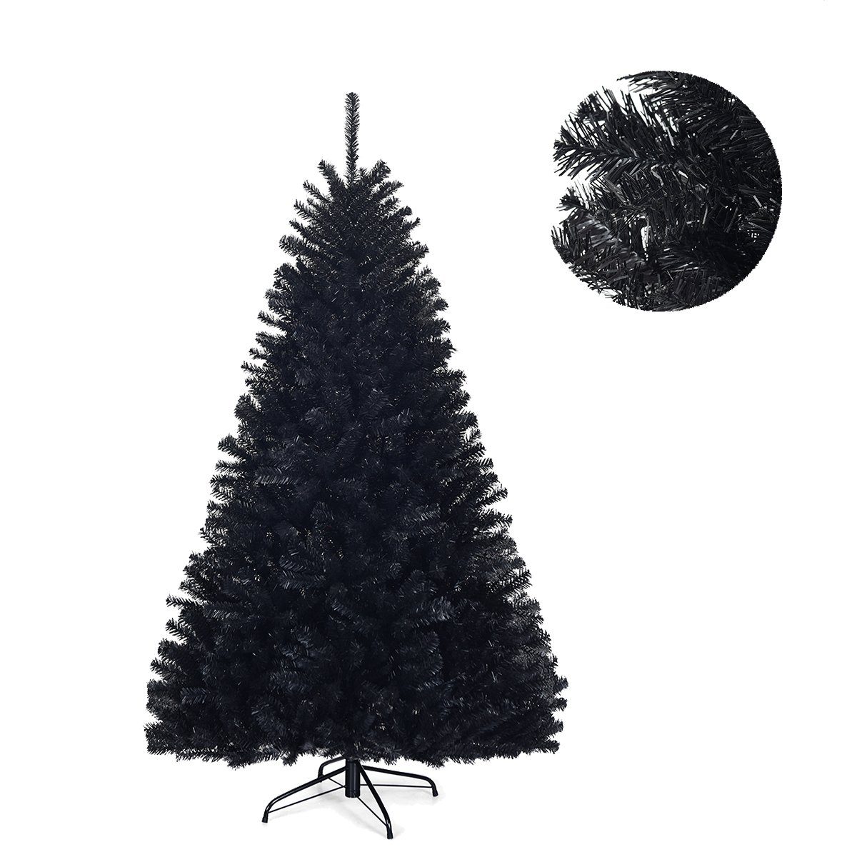 COSTWAY Künstlicher Weihnachtsbaum »Tannenbaum«, 180cm, mit 1036 PVC  Spitzen, Klappsystem & Metallständer, schwarz