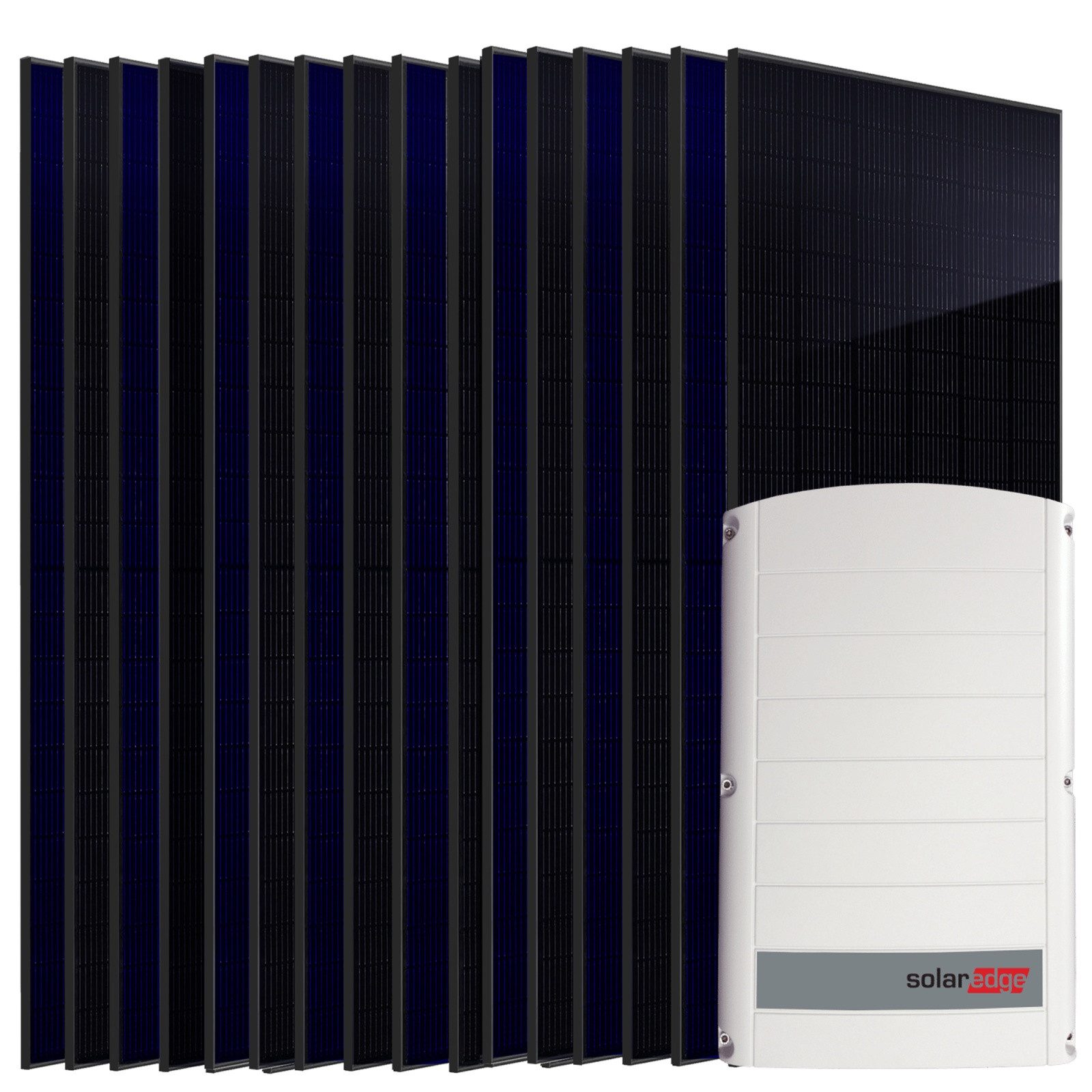 SUNNIVA Solaranlage 8.0 kW, Monokristallin, (16x 500 W Solarmodule Fullblack Bifacial, Wechselrichter SolarEdge SE8K (3-phasig)