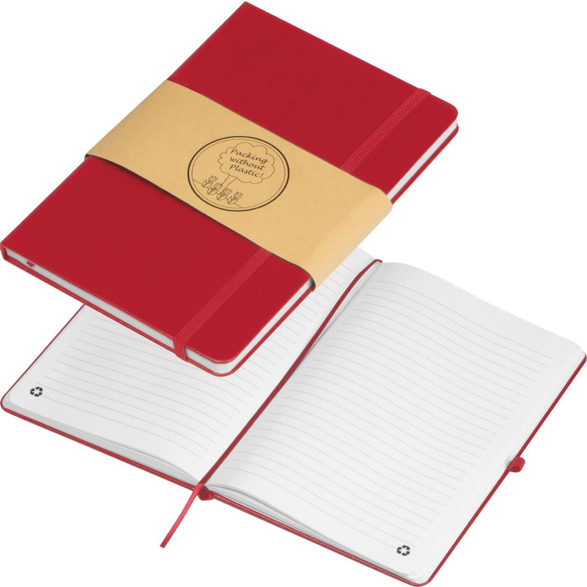 Macma Notizbuch Notizbuch / Cover aus recyceltem PU / DIN A5 / 192 Seiten / Farbe: rot