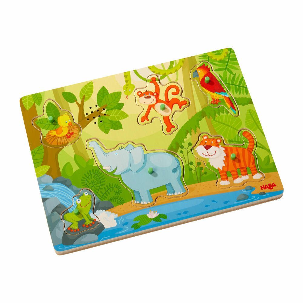 Haba Puzzle Sound-Puzzle Im Dschungel, 6 Puzzleteile
