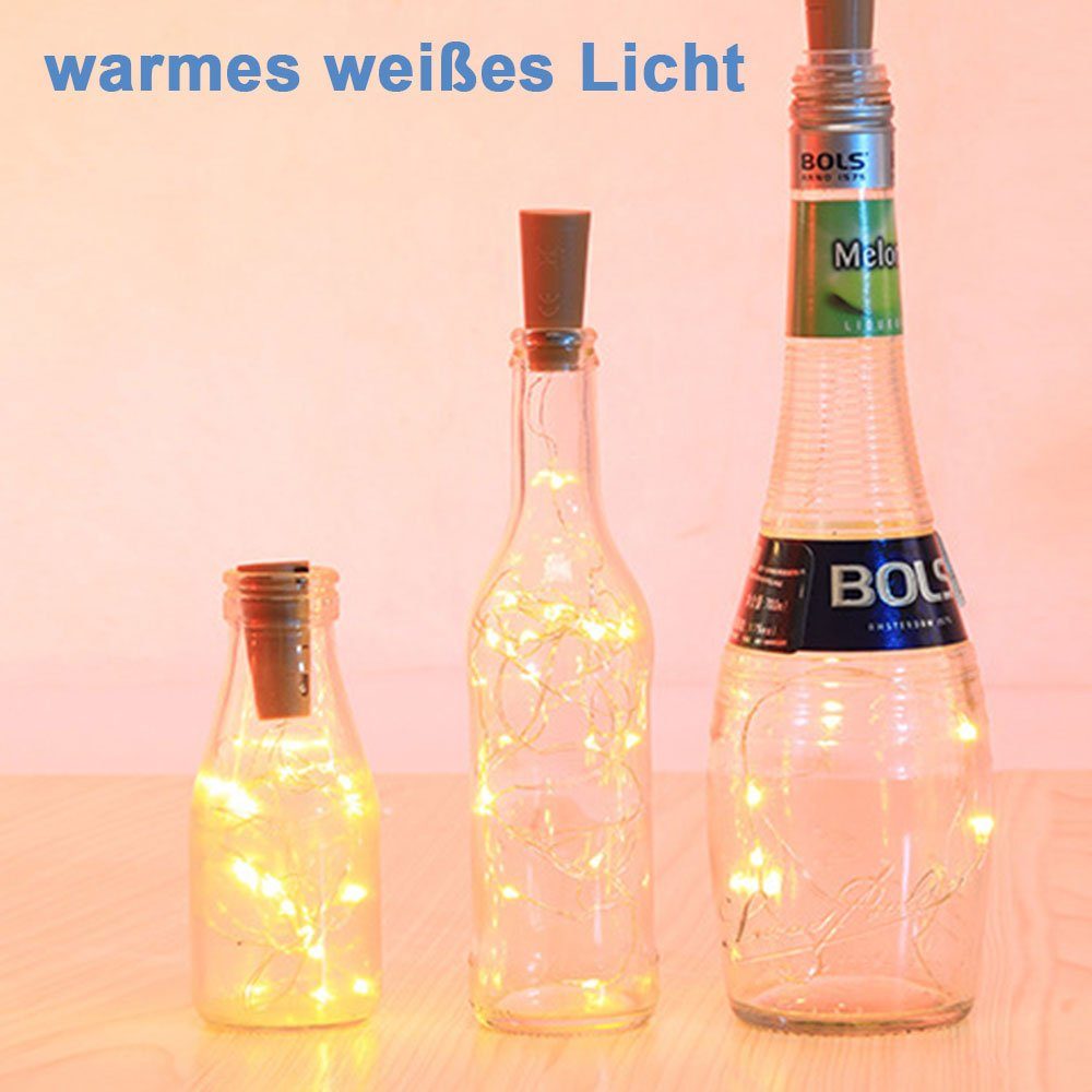 Weinflaschen, Solar-Lichter GelldG für wasserdicht, Kork-Lichter Lichterkette Silberdraht,
