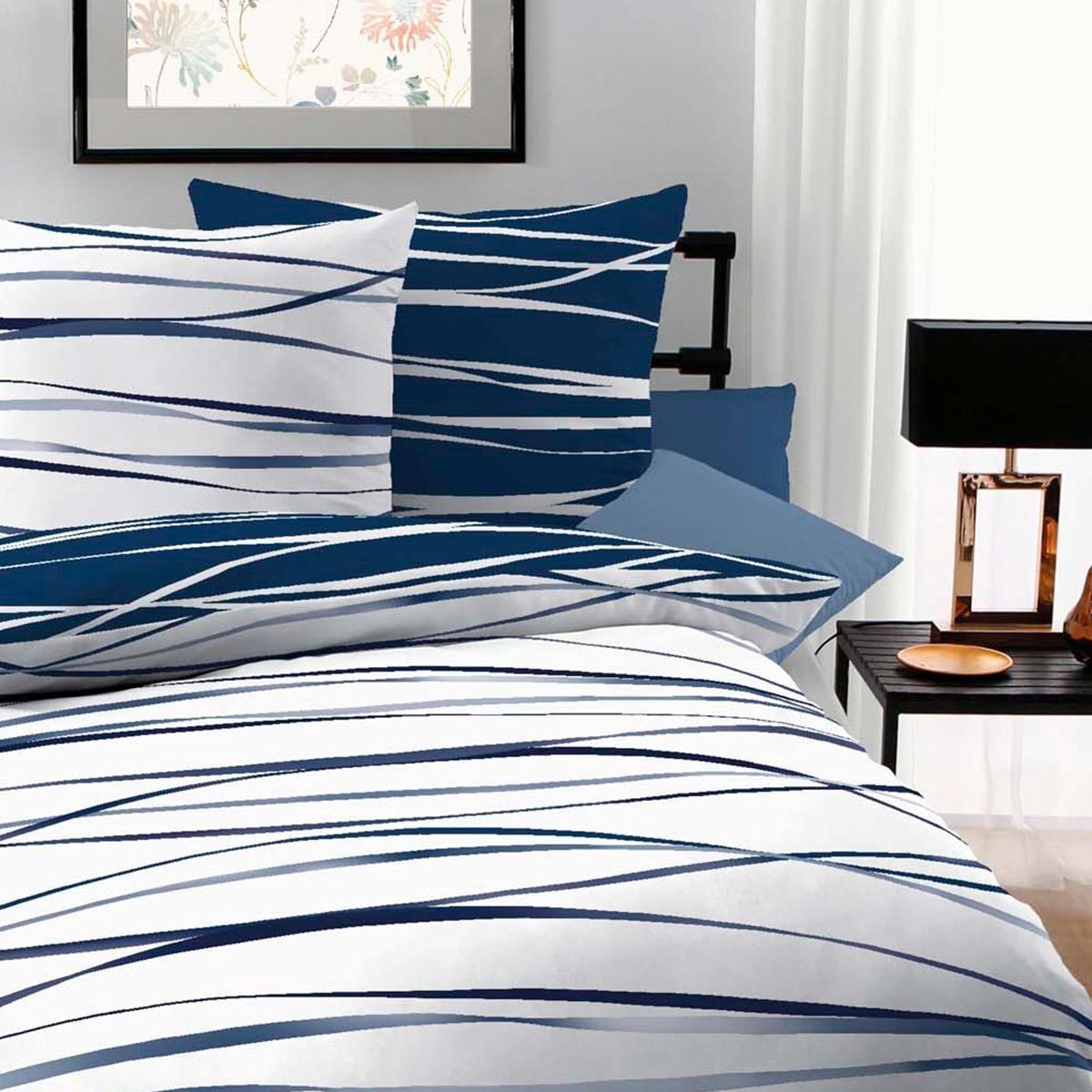BETTWARENSHOP Bettwäsche Satinmotion marine, Mako Satin, günstig online kaufen