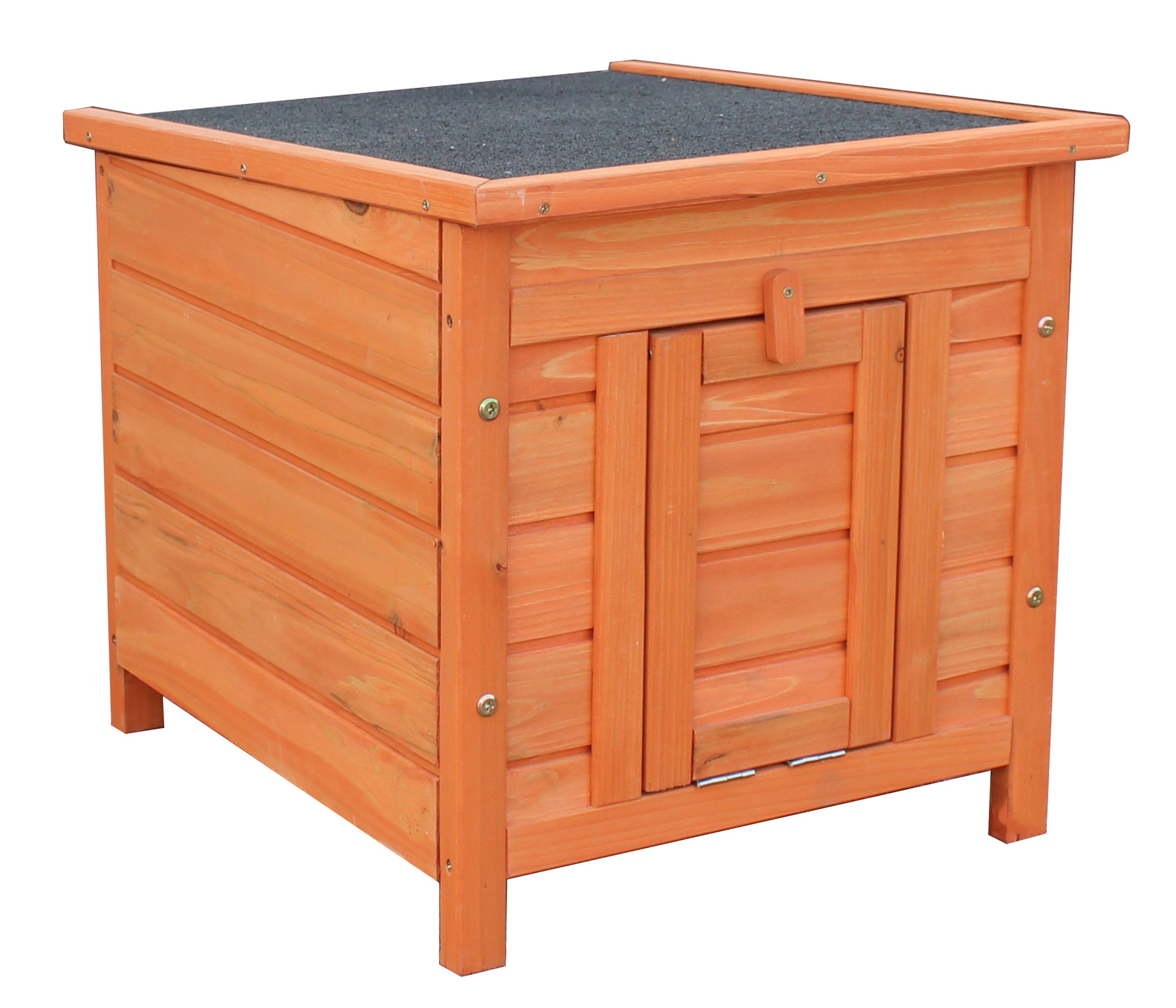 Dehner Freigehege Nagerschlafhaus mit Klapp-Dach, 51 x 42 cm, Holz, schattenspendender Unterschlupf mit Rampe und klappbarem Dach