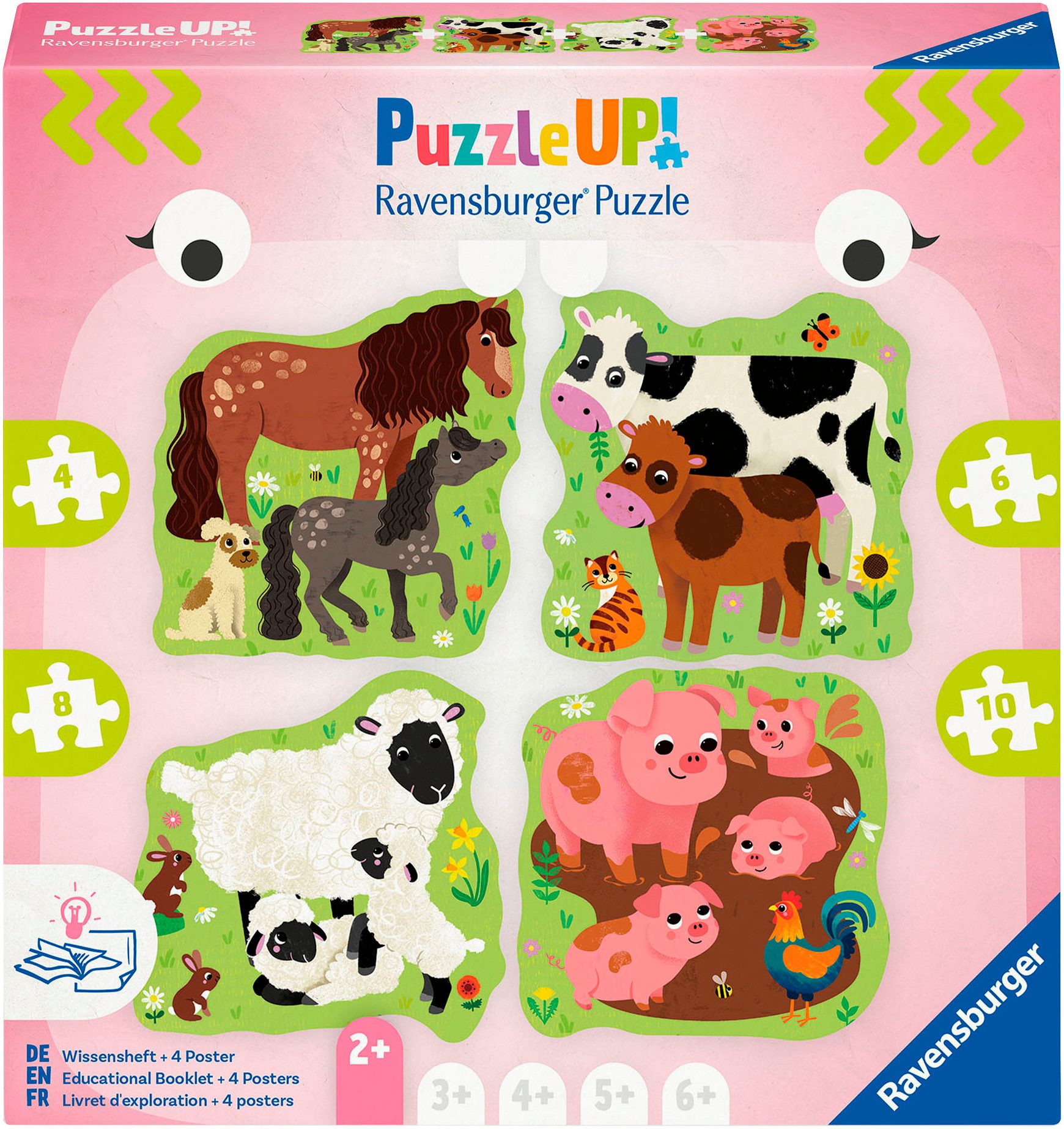 Ravensburger Puzzle PuzzleUP!, Bauernhoftiere, 28 Puzzleteile, Made in Euro günstig online kaufen