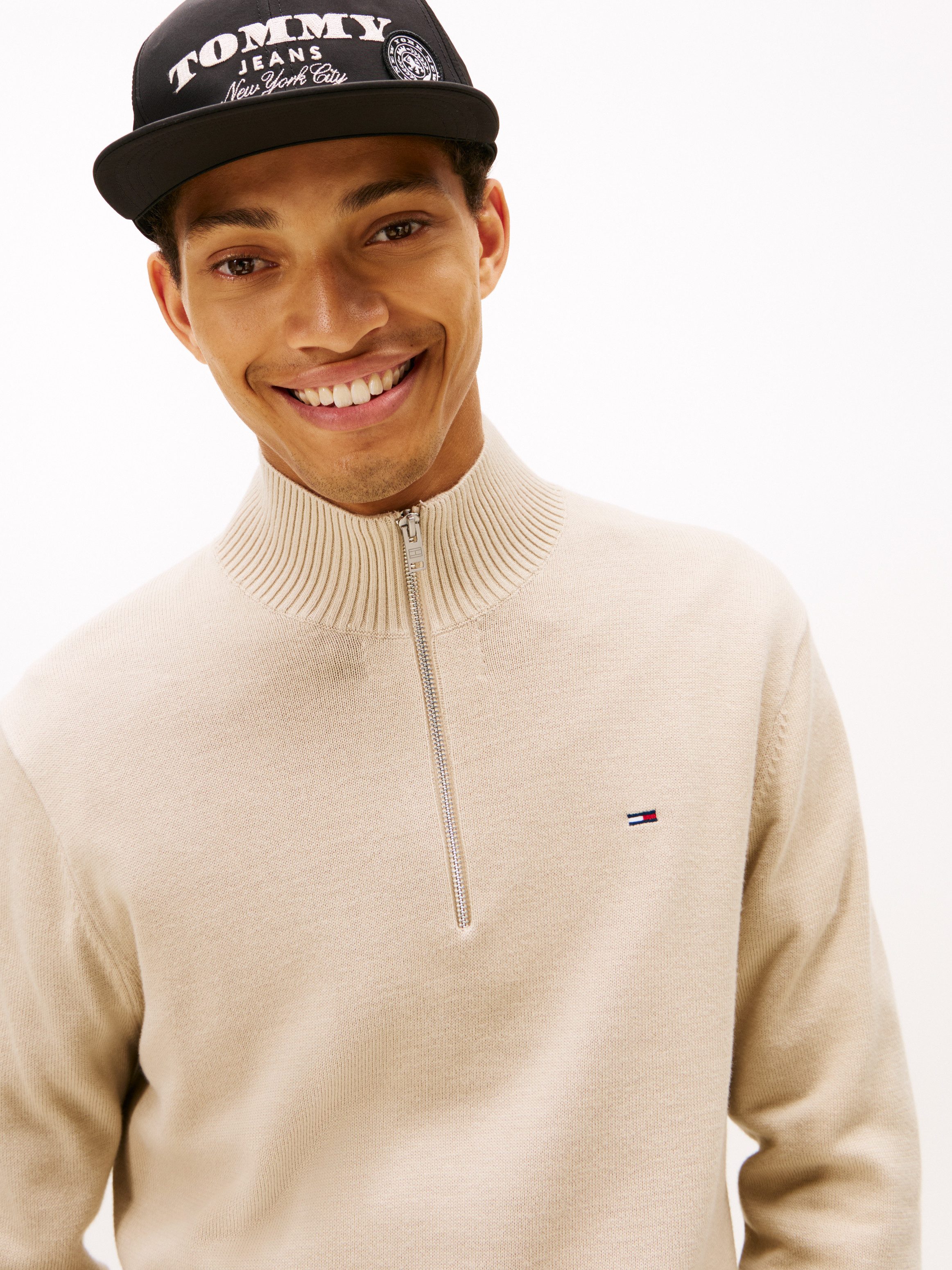 Tommy Jeans Strickpullover TJM SLM ESS LIGHT ¼ ZIP SWTR EXT Mit Rundhalsaus günstig online kaufen