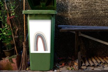 MuchoWow Wandsticker Regenbogen - Pastell - Design (1 St), Mülleimer-aufkleber, Mülltonne, Sticker, Container, Abfalbehälter