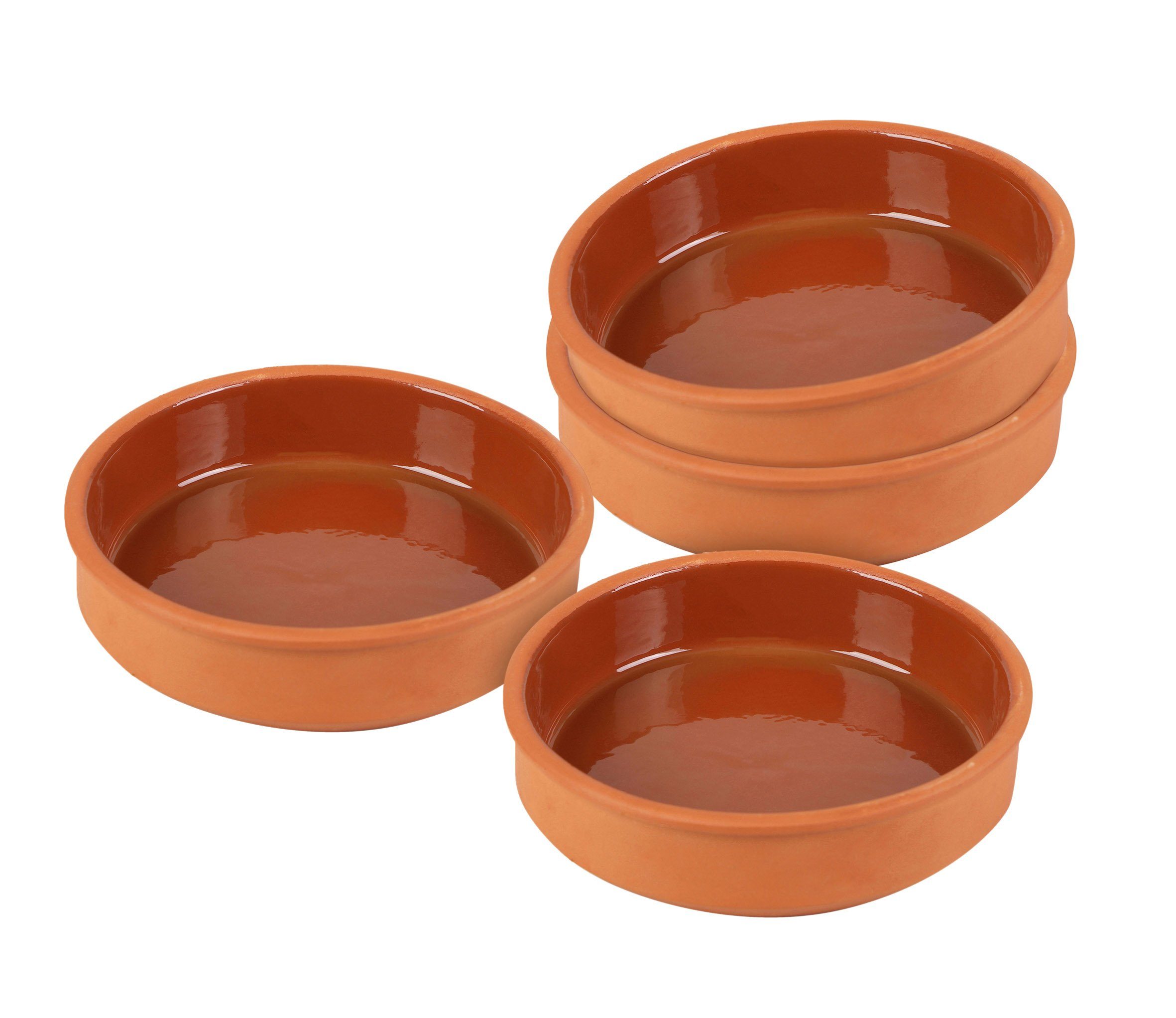Portionsförmchen Tapas Schalen aus Ton 350 ml - 4er Set