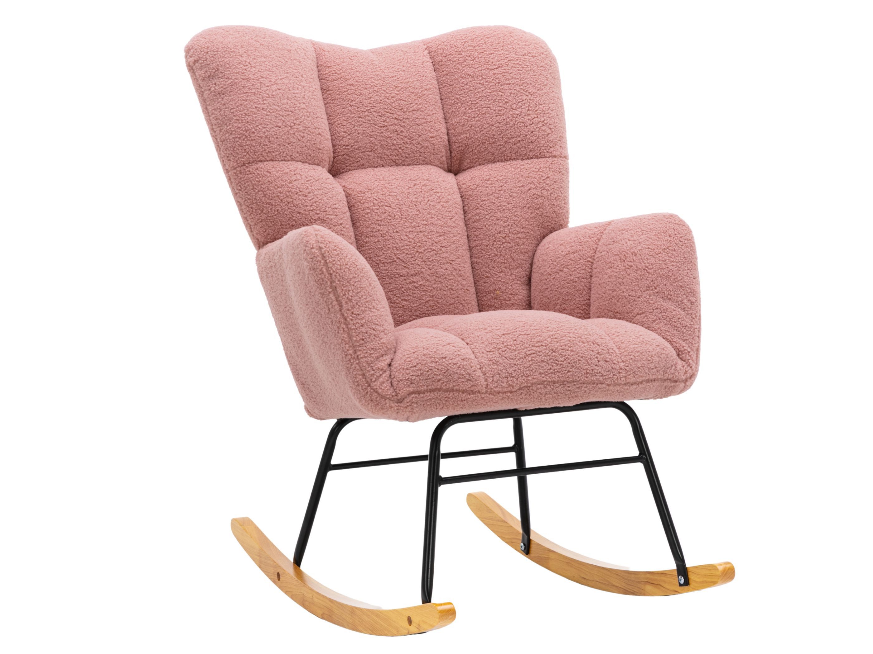 SeedWave Schaukelstuhl im Mid-Century-Stil mit Teddy-Velours, günstig online kaufen