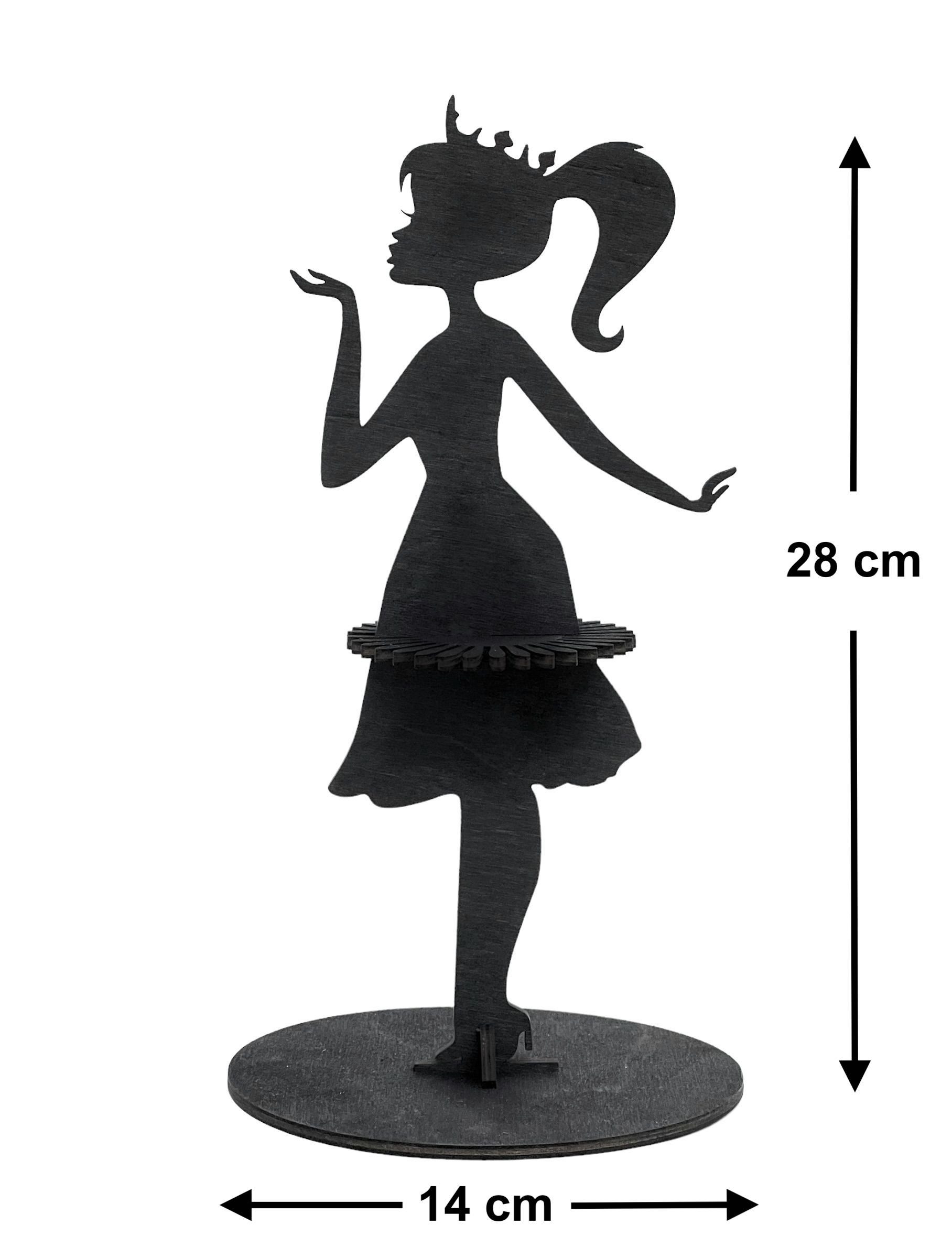 DanDiBo Serviettenhalter Schwarz Vintage aus Holz Mädchen Prinzessin