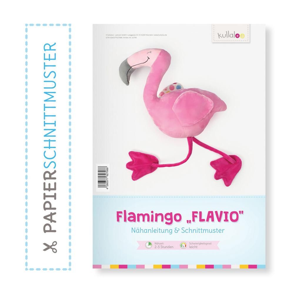 kullaloo Bücher-Adventskalender - Papierschnittmuster & Nähanleitung Kuscheltier Flamingo FLAVIO
