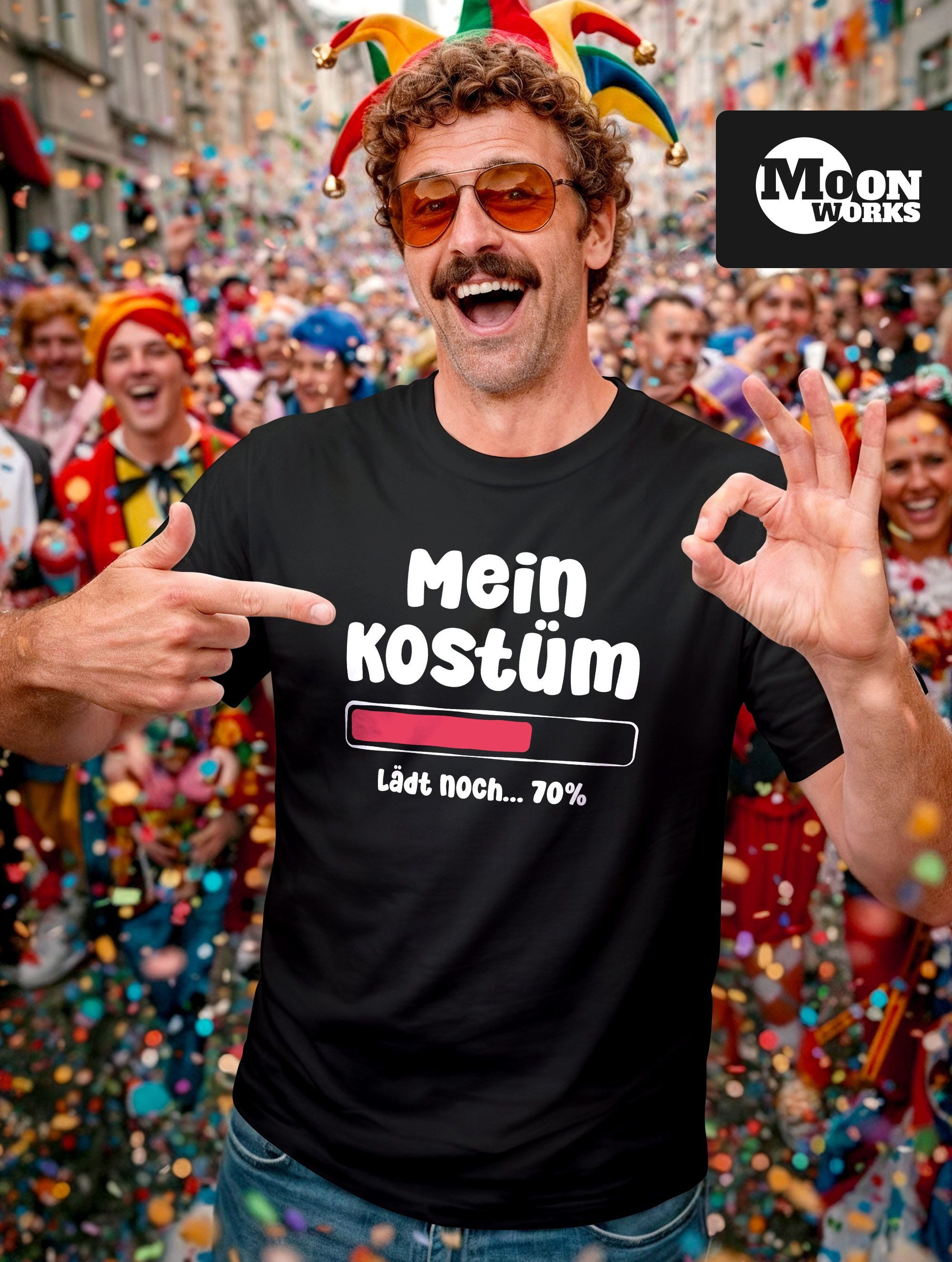 MoonWorks Print-Shirt Herren T-Shirt Fasching Karneval Kostüm-Ersatz Verkle günstig online kaufen