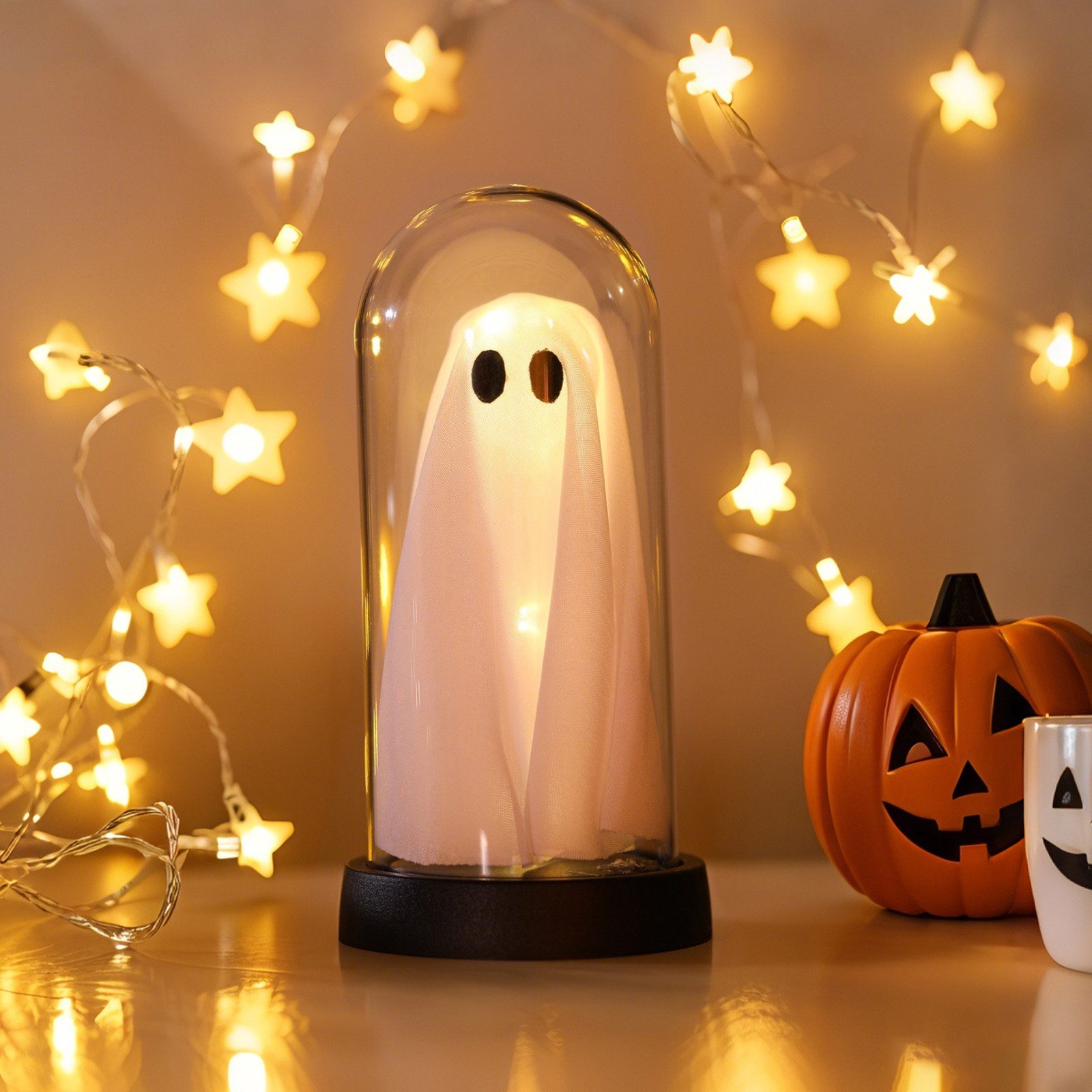 MUPOO LED Nachtlicht Halloween LED Geisterdeko, LED Dekofigur Geist in Glas günstig online kaufen