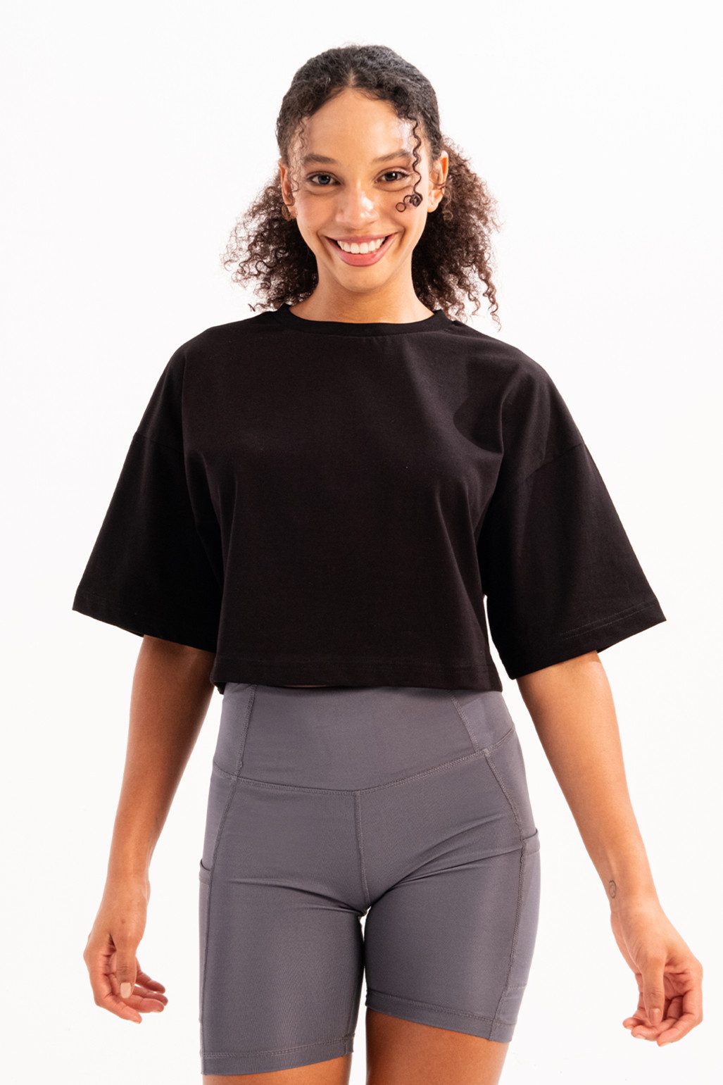 JUSTEVER T-Shirt Crop-Damen-T-Shirt aus 100 % Baumwolle mit Rundhalsausschn günstig online kaufen