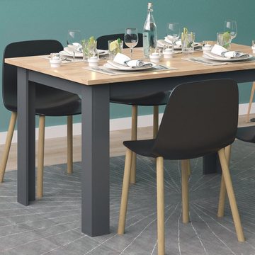 Vicco Esstisch Esszimmertisch Küchentisch KARLOS 140cm Anthrazit / Goldkraft