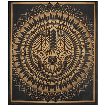 Wandteppich Tagesdecke Wandbehang Deko Tuch Chakra Meditation Gold ca. 200 x 230cm, KUNST UND MAGIE